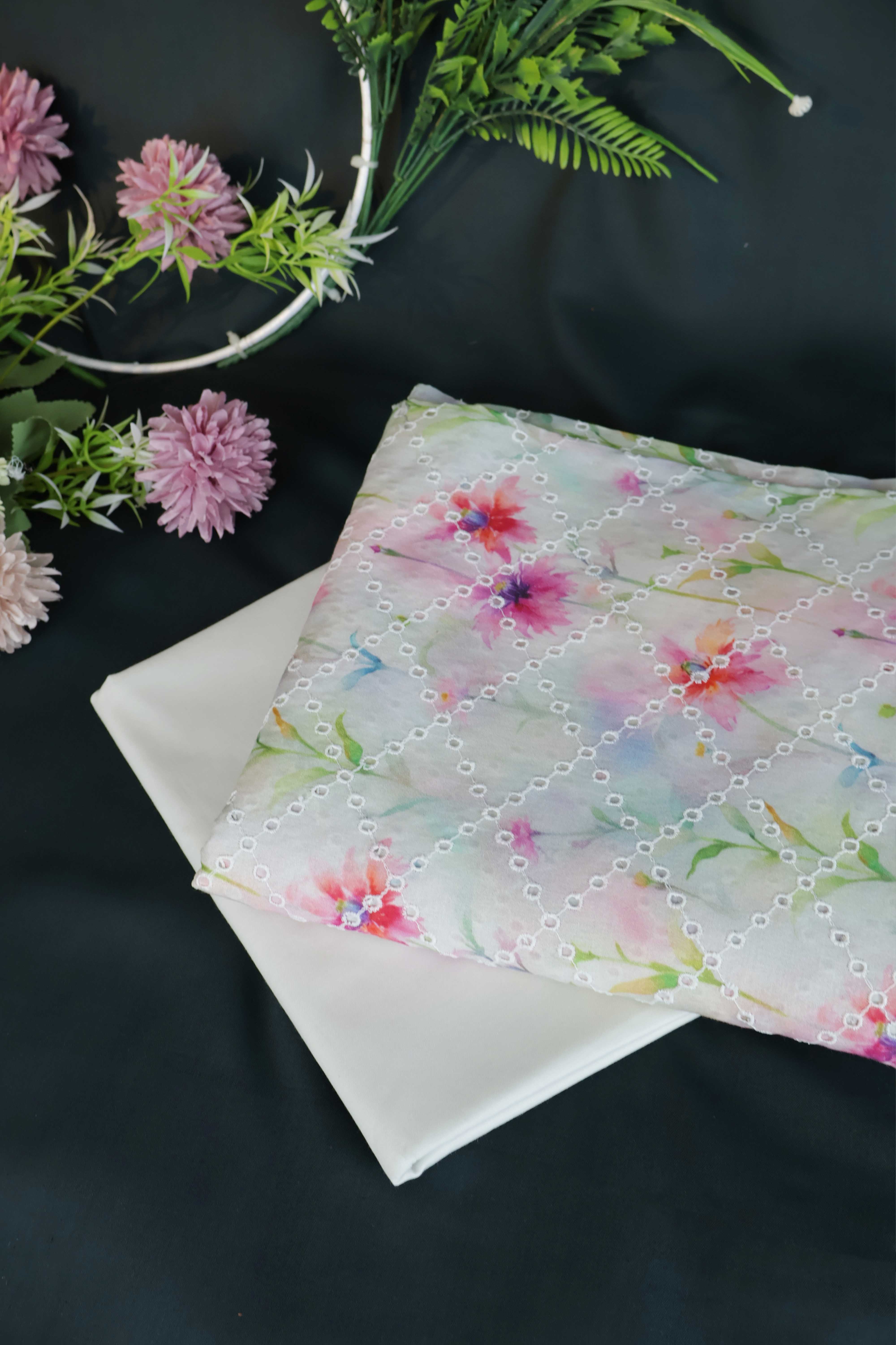 2Piece – Printed Embroidered Lawn S2P07