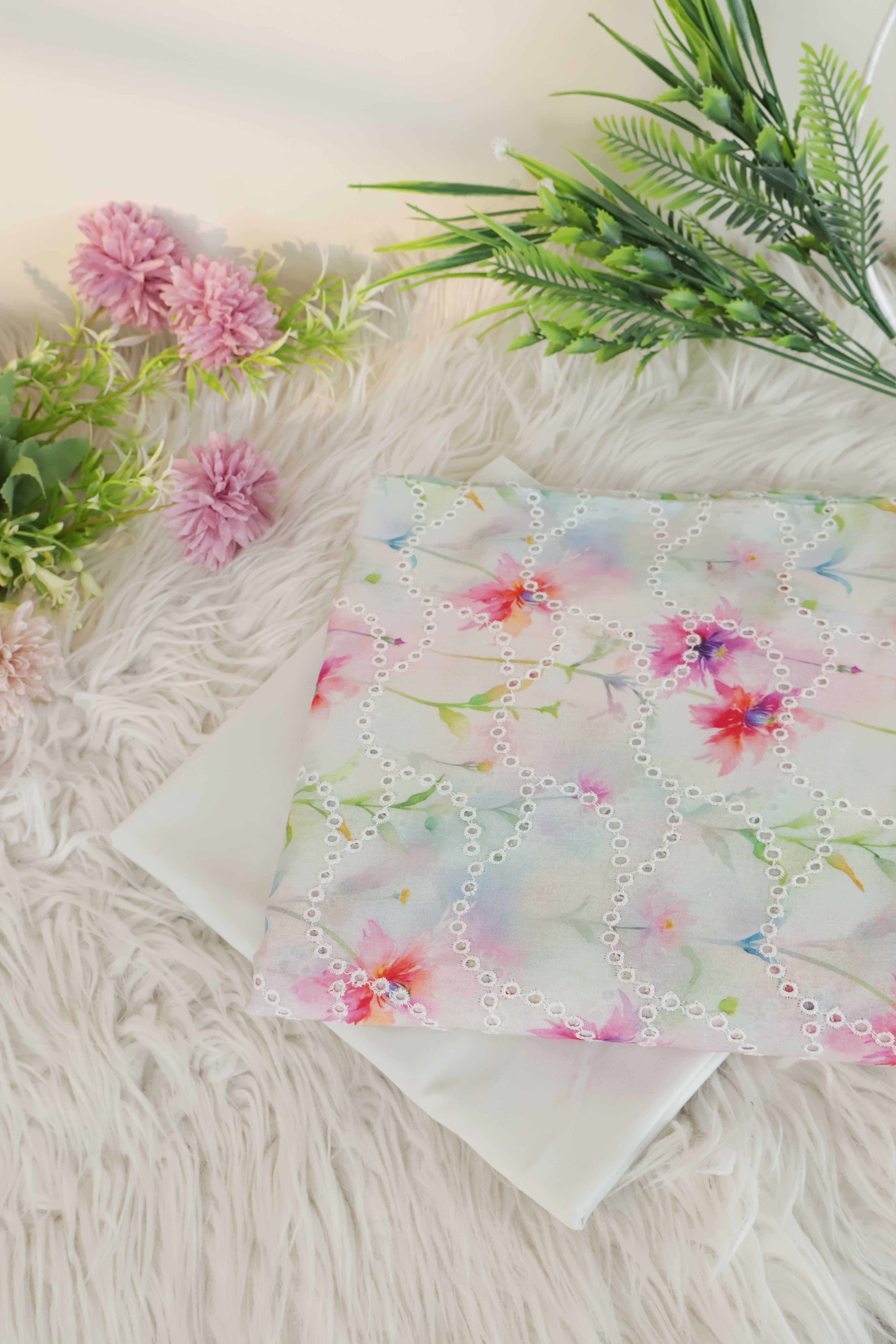 2Piece – Printed Embroidered Lawn S2P09