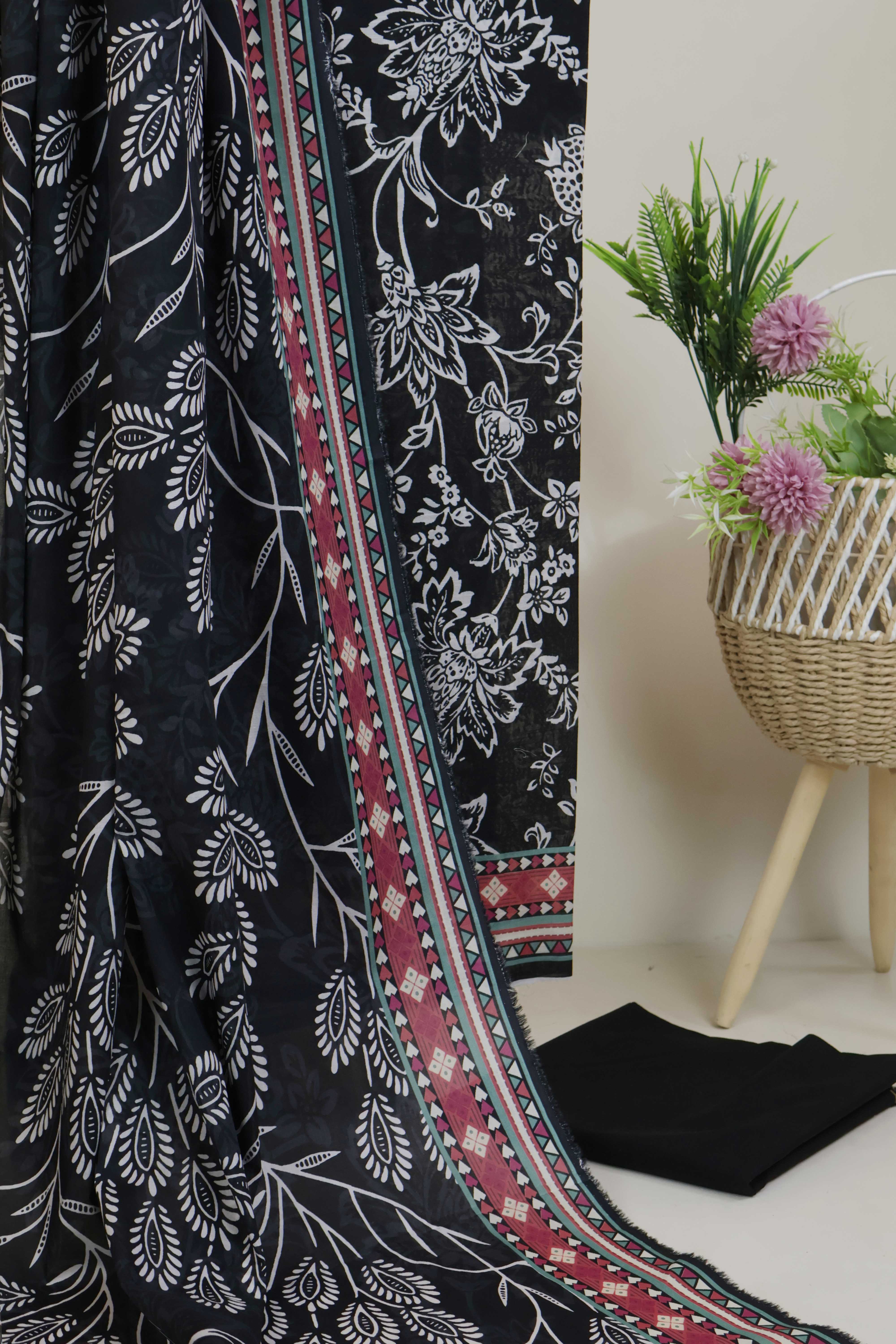 3pc-Lawn Printed Suit H25SLST109 - Image 4