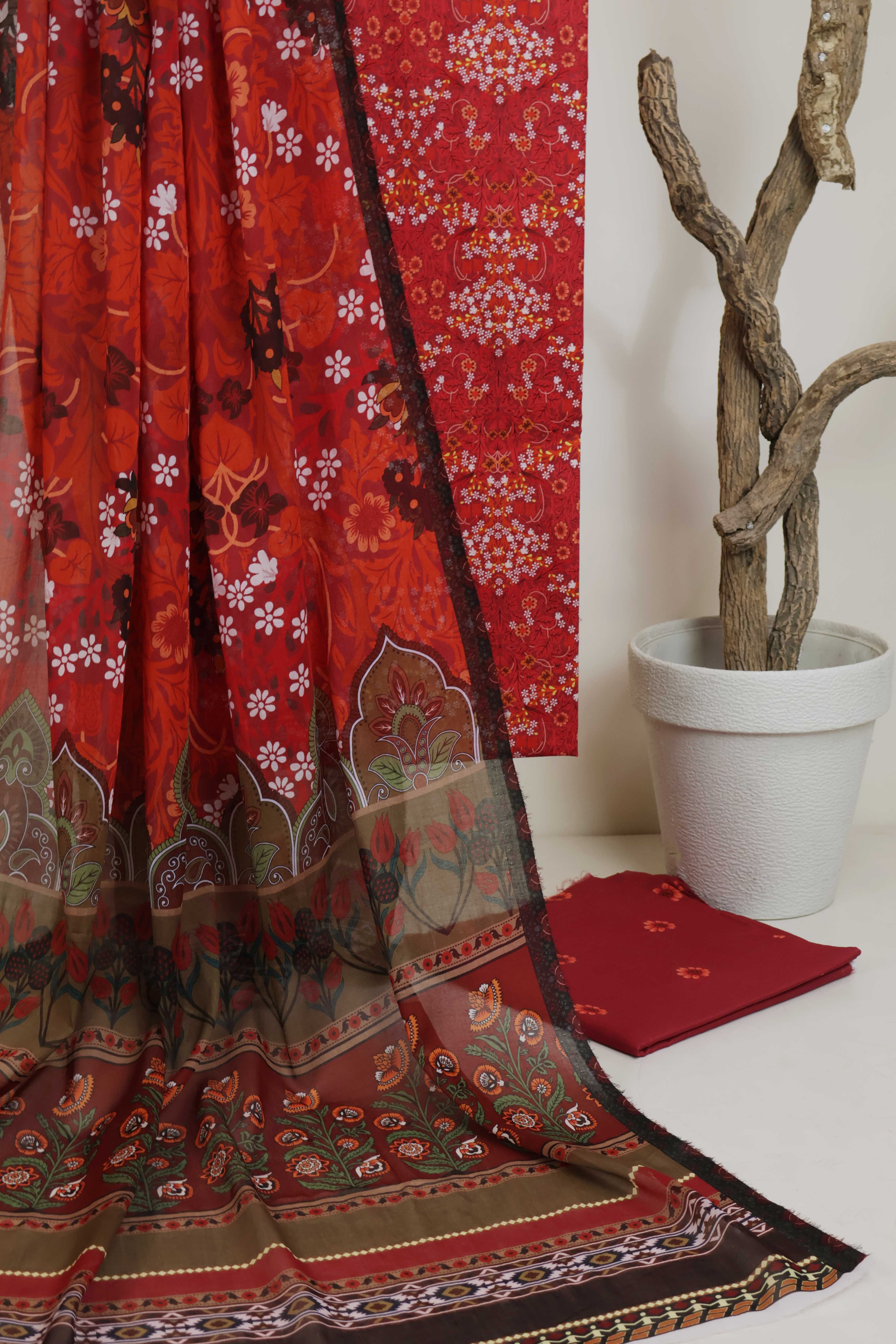 3pc-Lawn Printed Suit H25SLST114 - Image 5