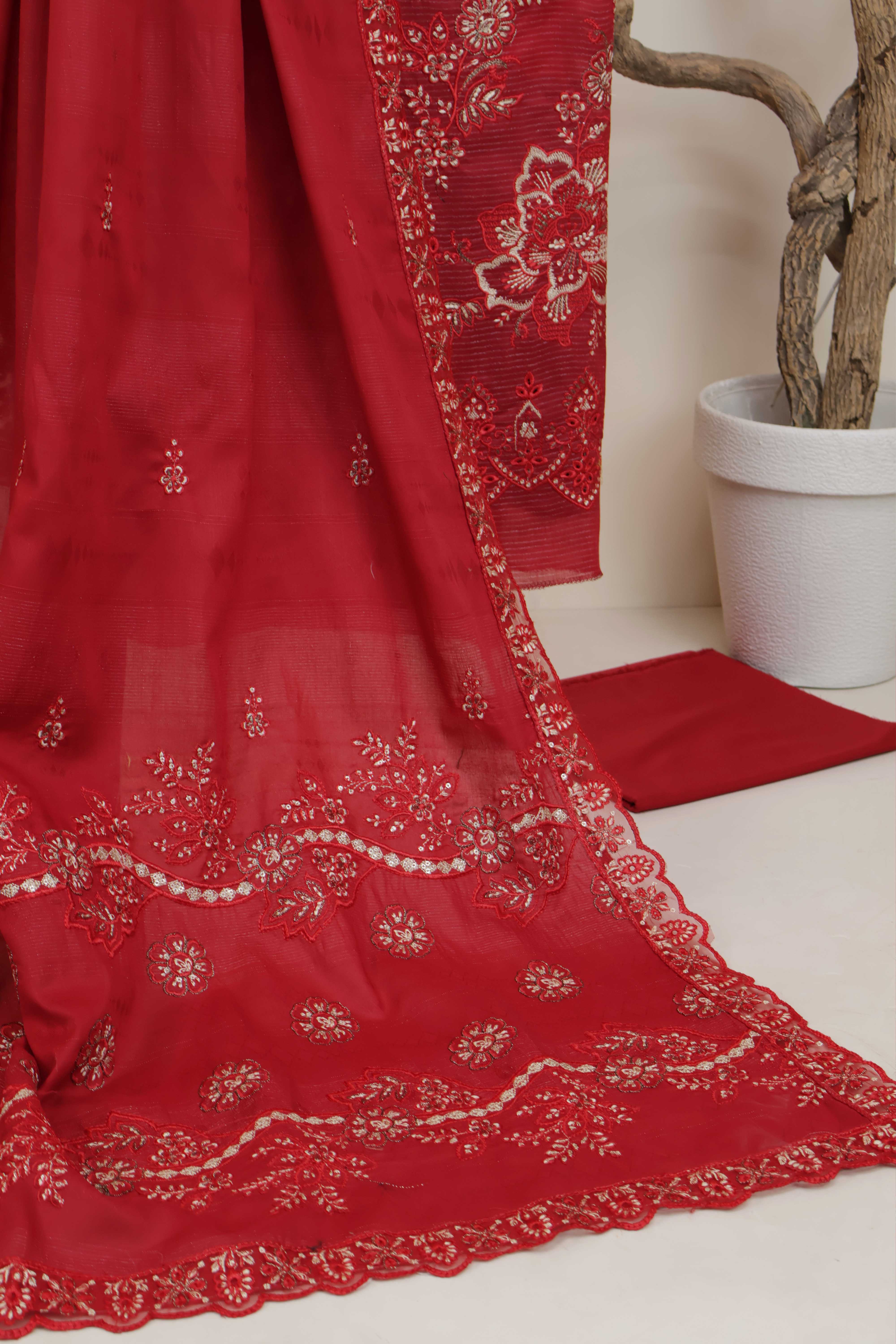 3Piece-Lawn Embroidered Suit V501A - Image 4