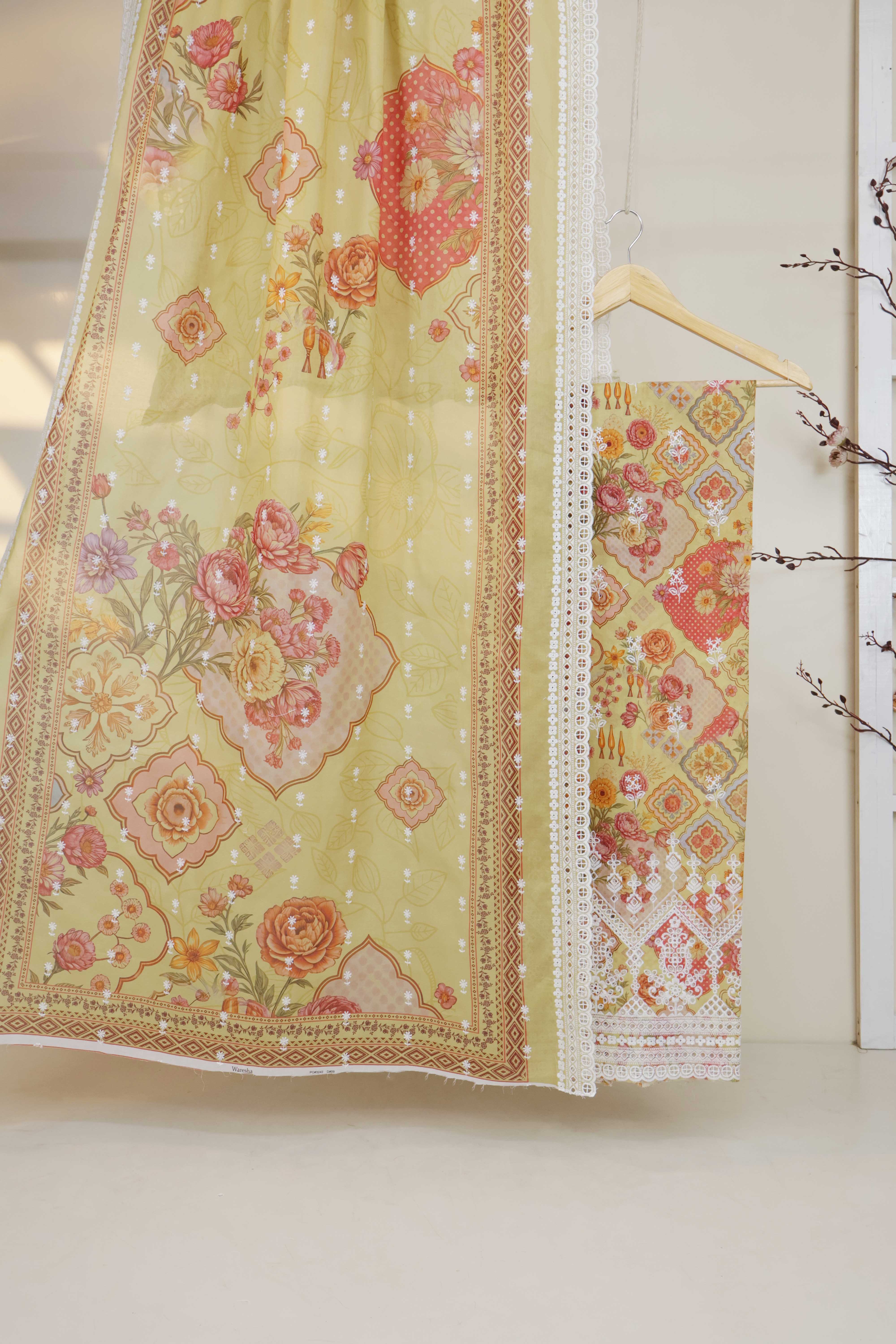 3Piece-Lawn Embroidered Suit V32WR07 - Image 2