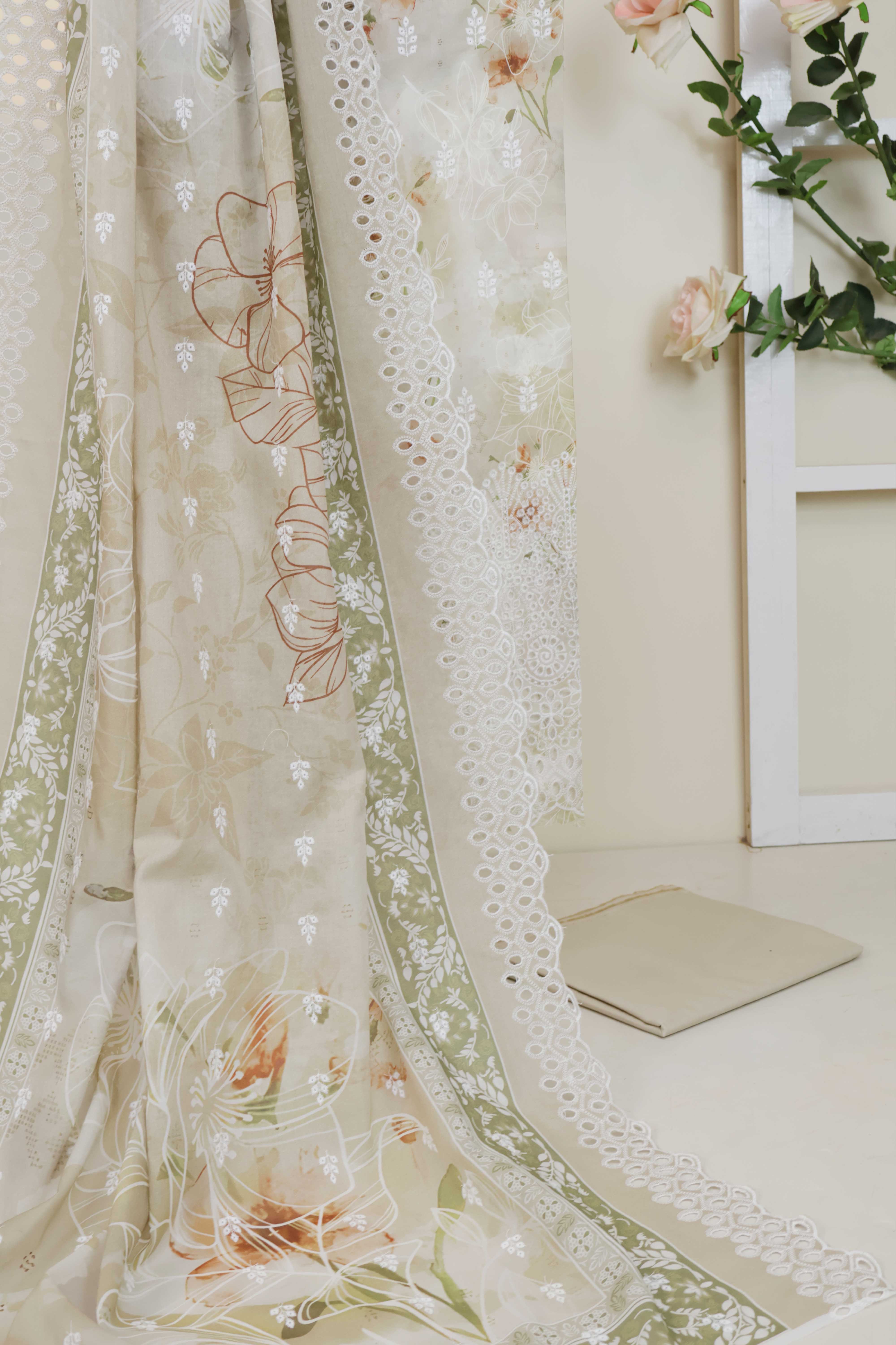 3Piece-Lawn Embroidered Suit V32WR10 - Image 6