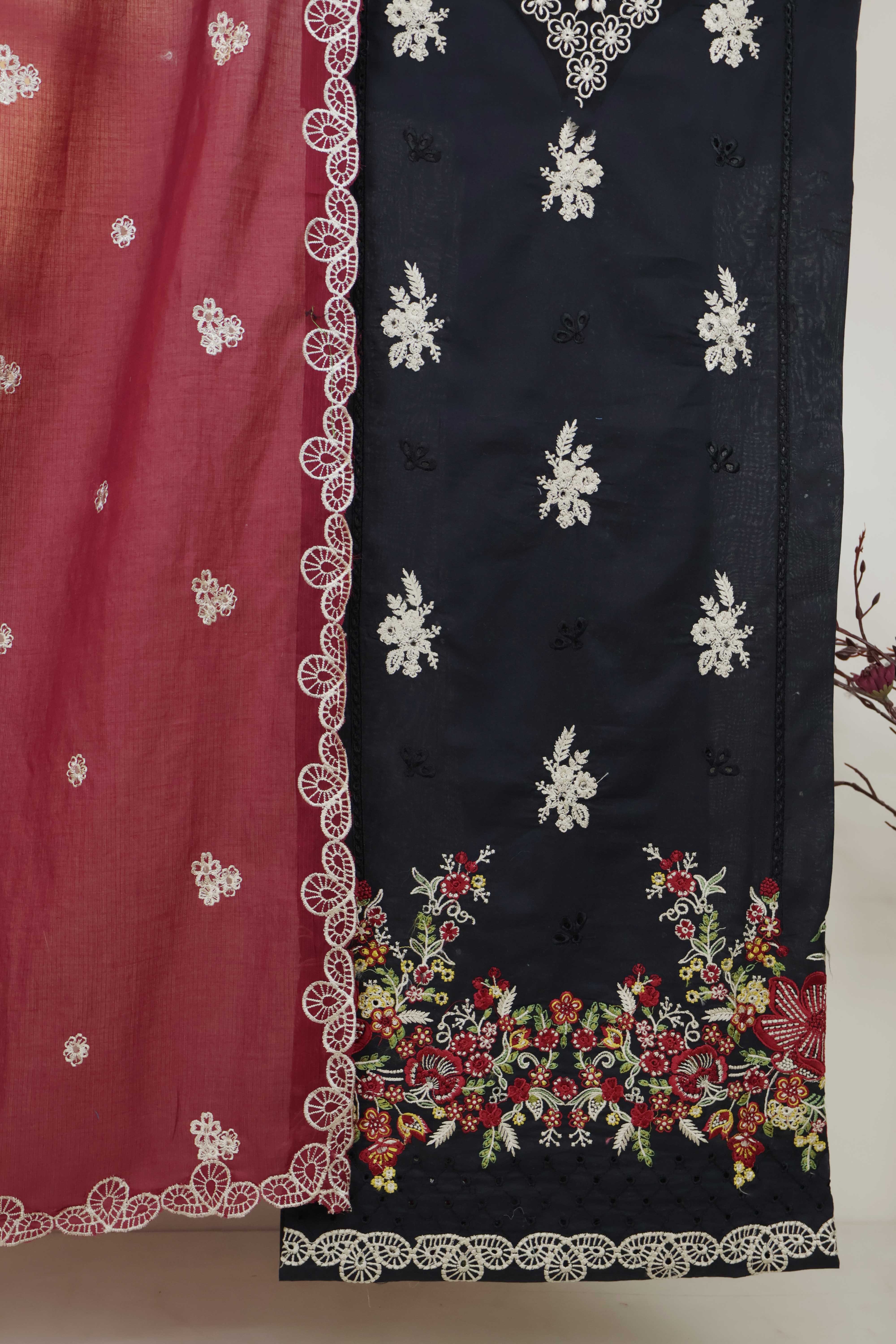 3Piece-Lawn Embroidered Suit V34WR04 - Image 7