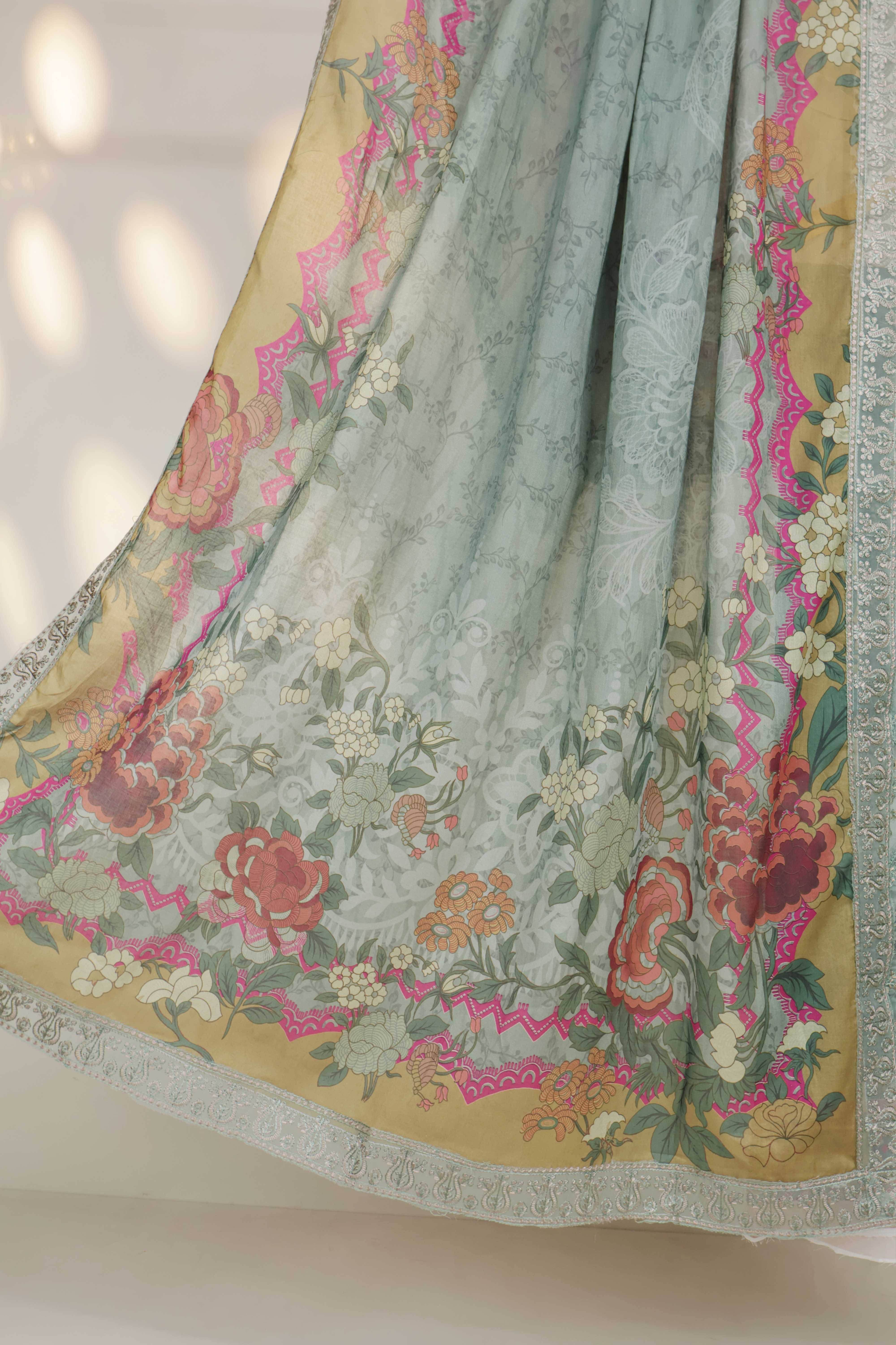 3Piece-Lawn Embroidered Suit V3D08 - Image 6