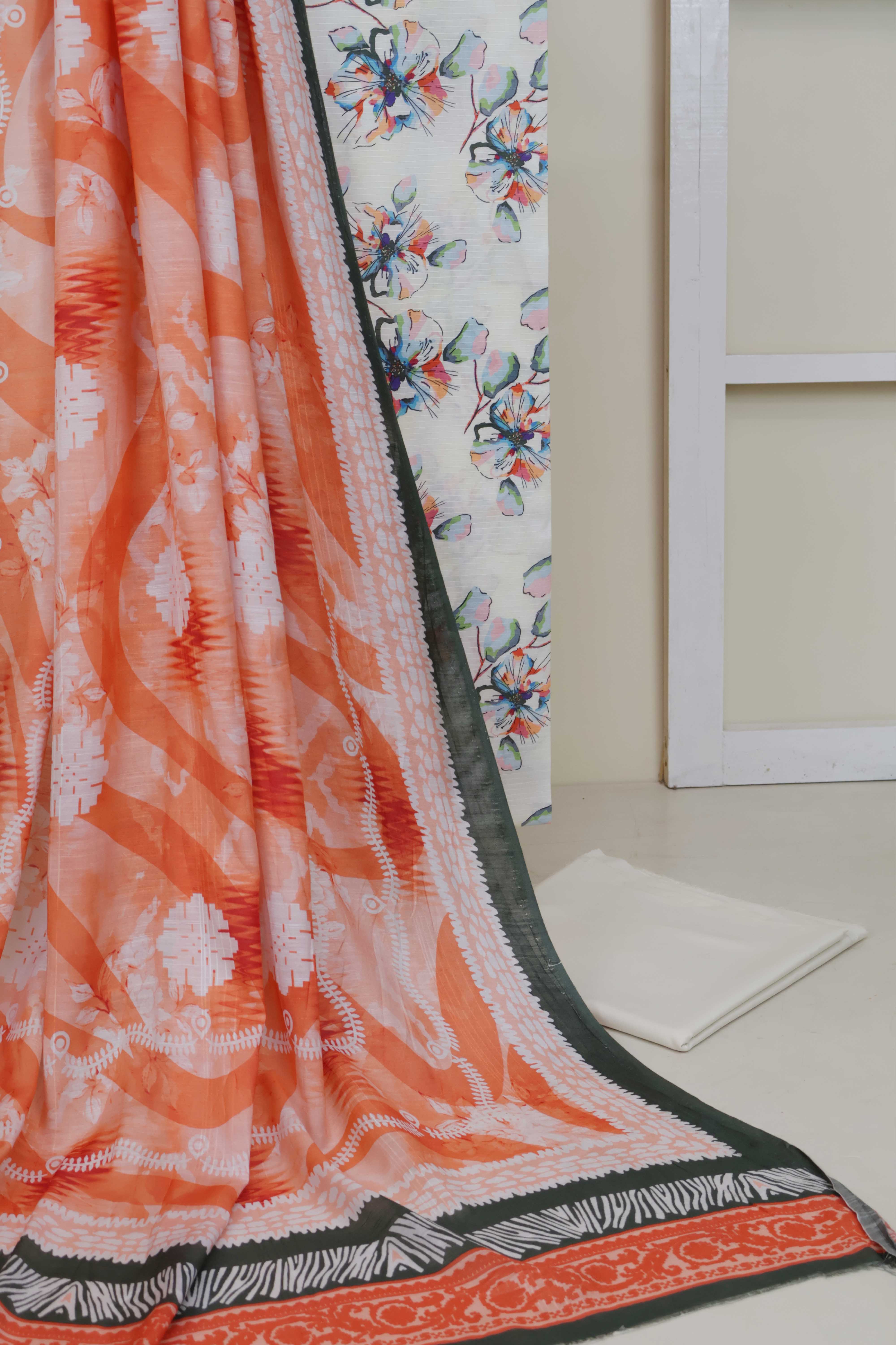 3Piece - Printed Doriya Lawn Suit H25SLST96 - Image 5