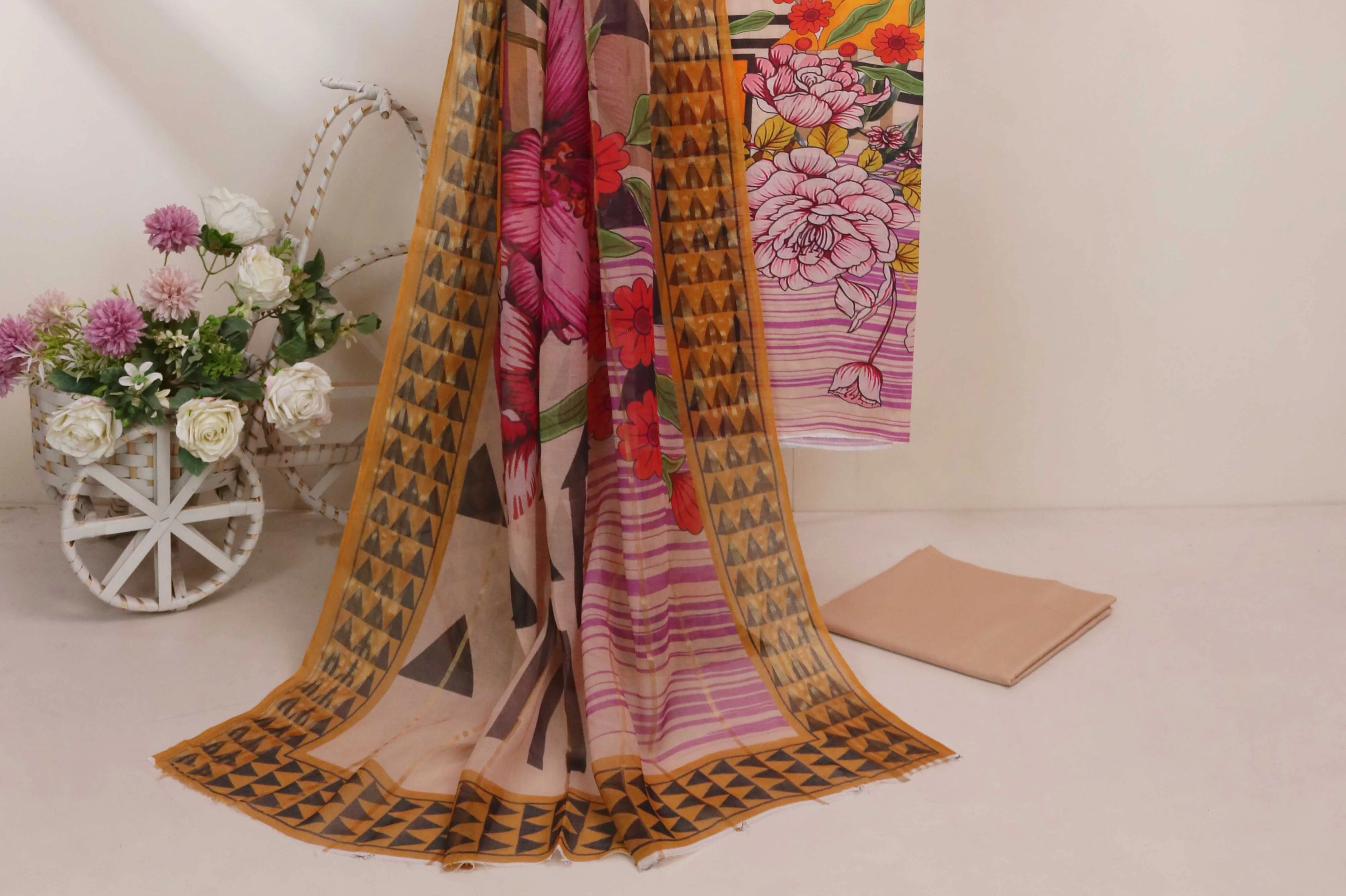 3Piece - Printed Lawn Suit POP ART GJPA2401A17 - Image 3