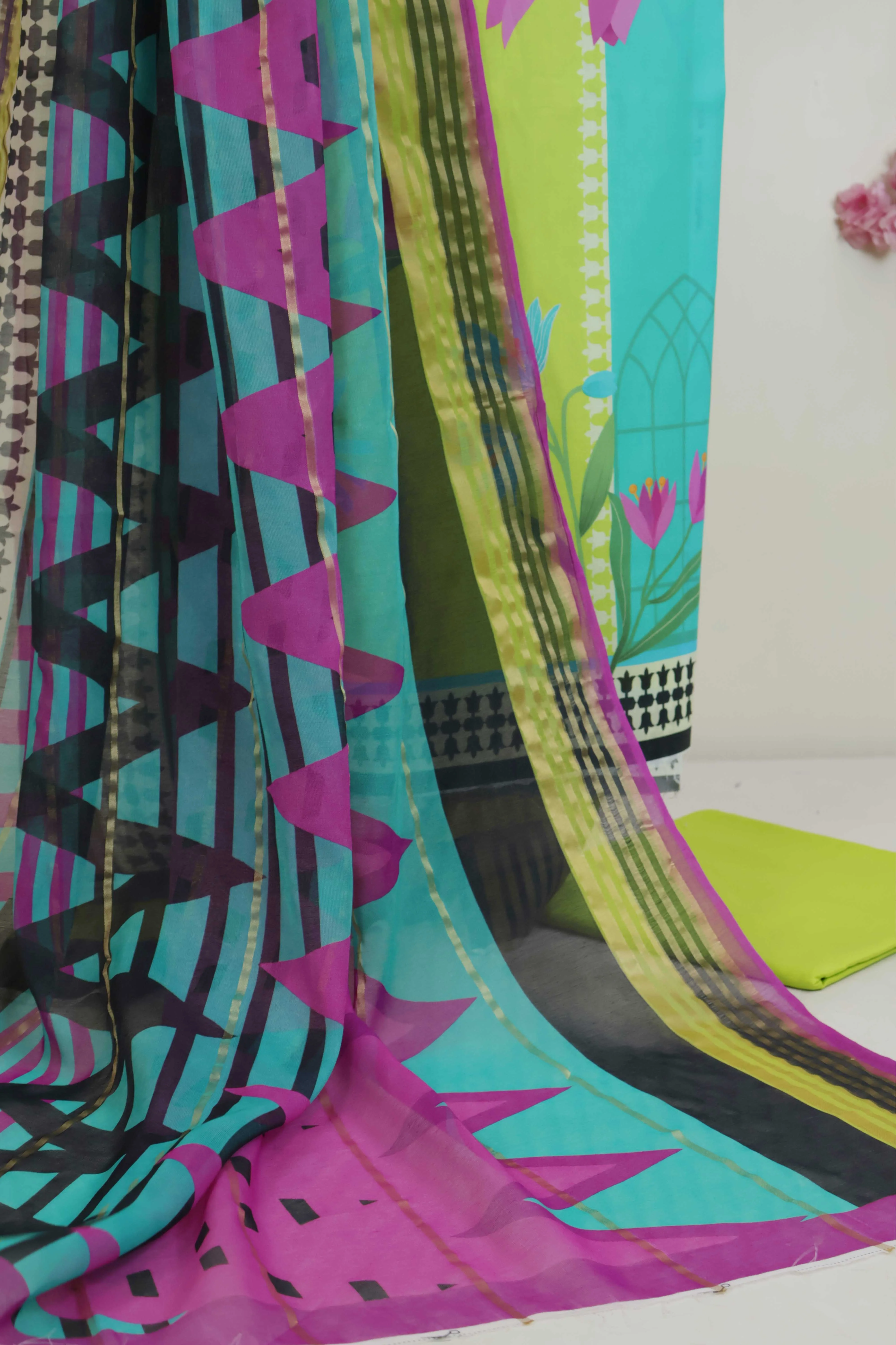 3Piece - Printed Lawn Suit POP ART  GJPA2401A4 - Image 5