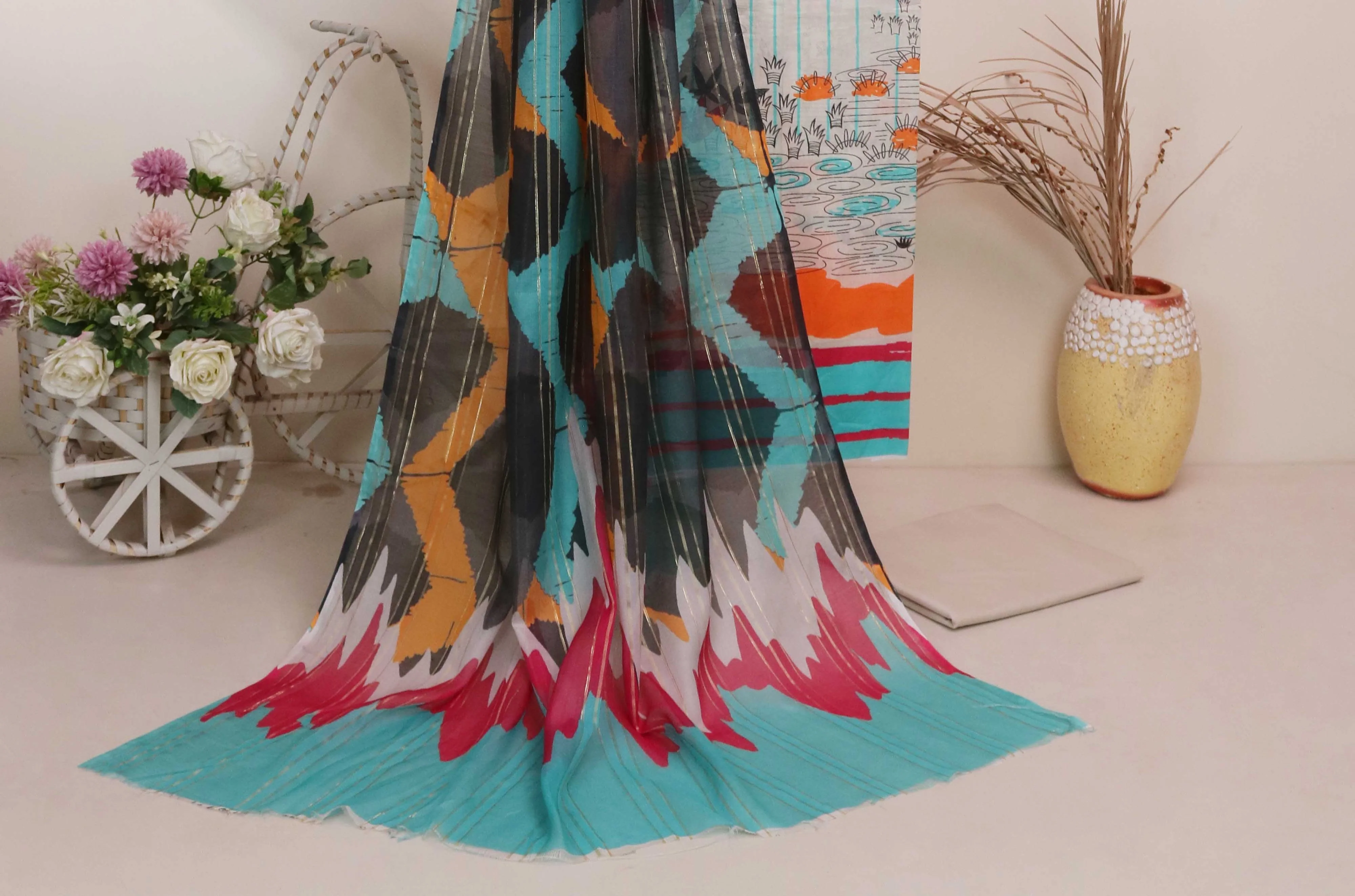 3Piece - Printed Lawn Suit POP ART  H25PA44 - Image 3