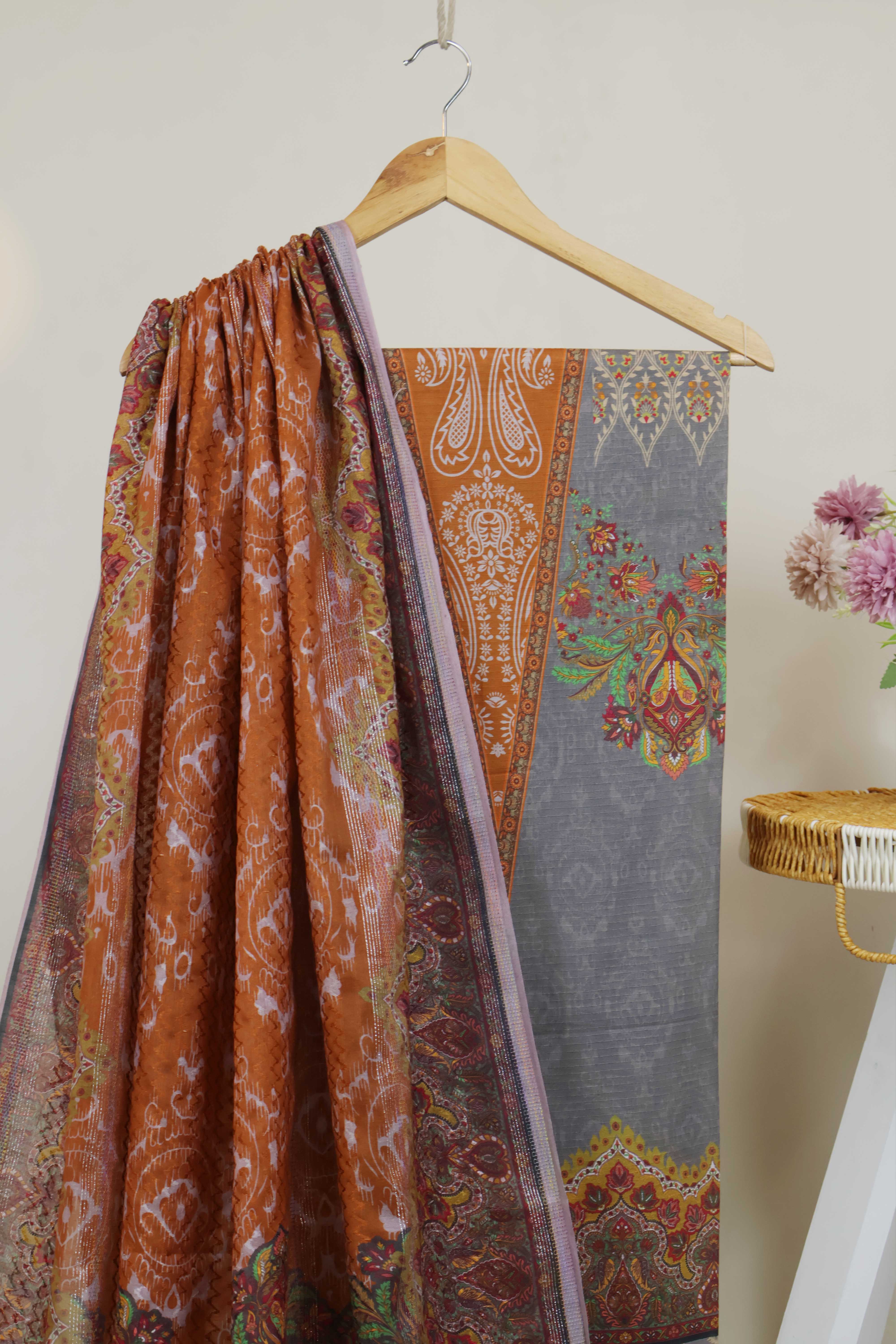 3Piece - Superior Printed Lawn Suit Carnation CR15 - Image 2