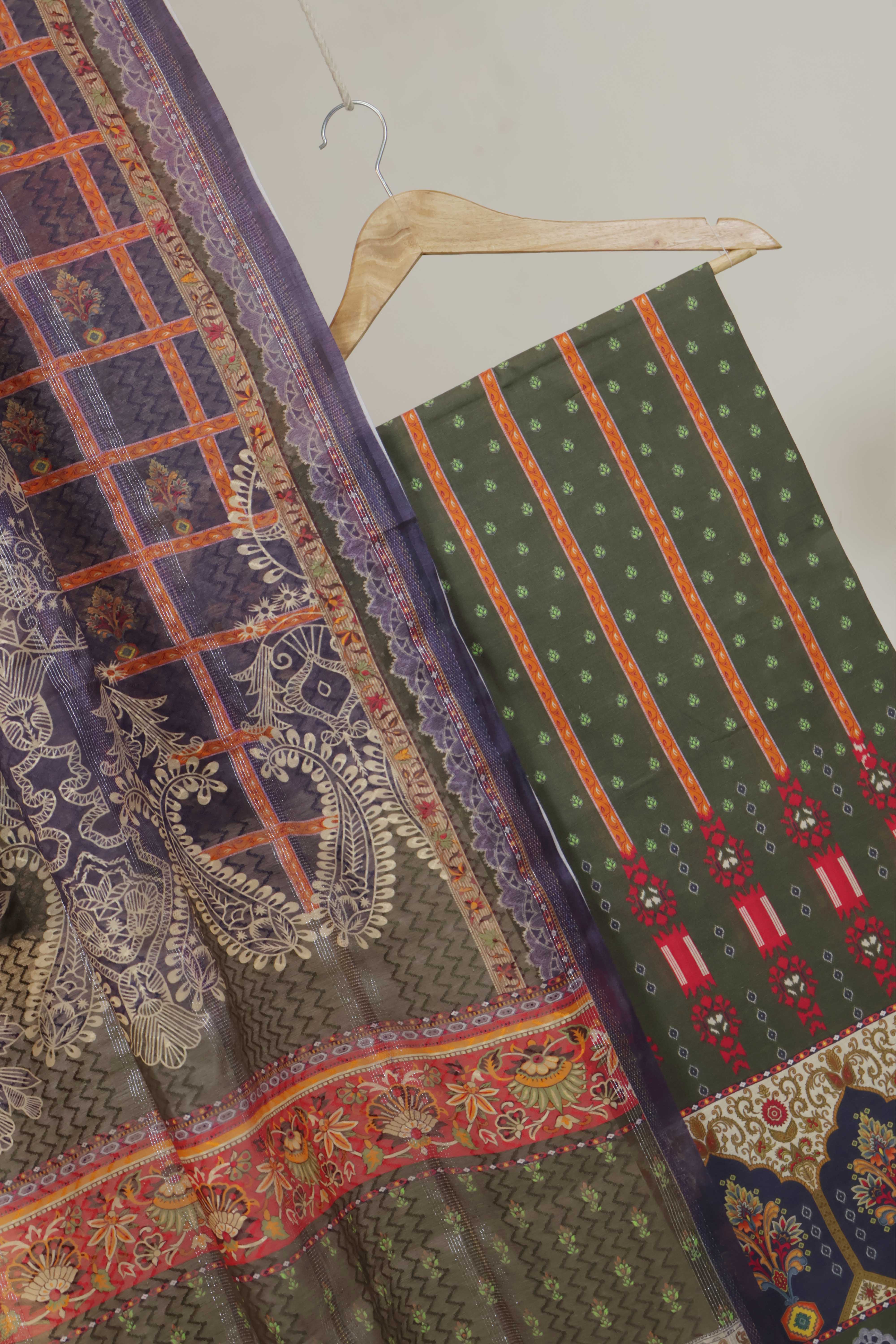 3Piece - Superior Printed Lawn Suit Carnation CR20 - Image 3