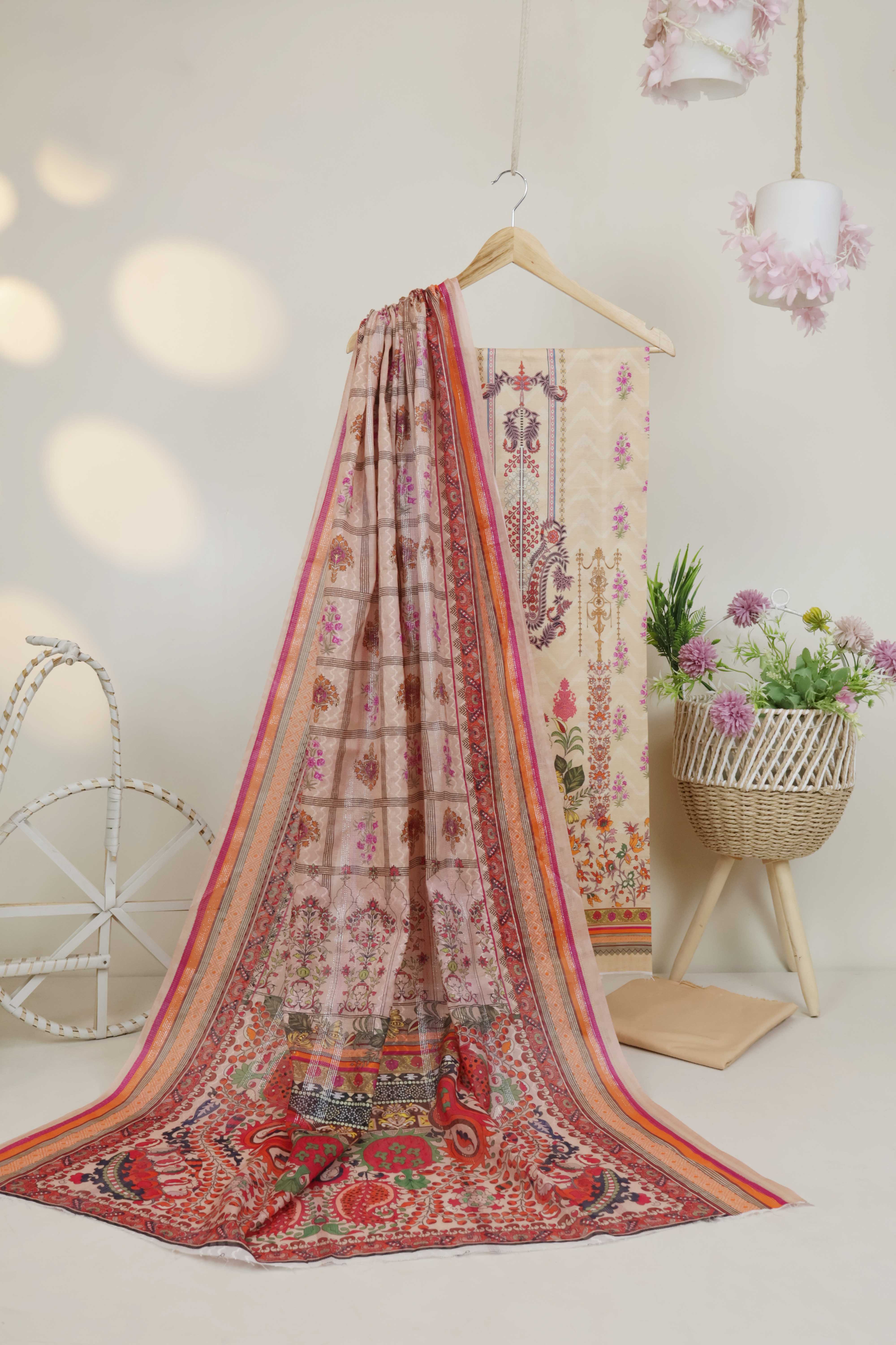 3Piece - Superior Printed Lawn Suit Carnation CR23