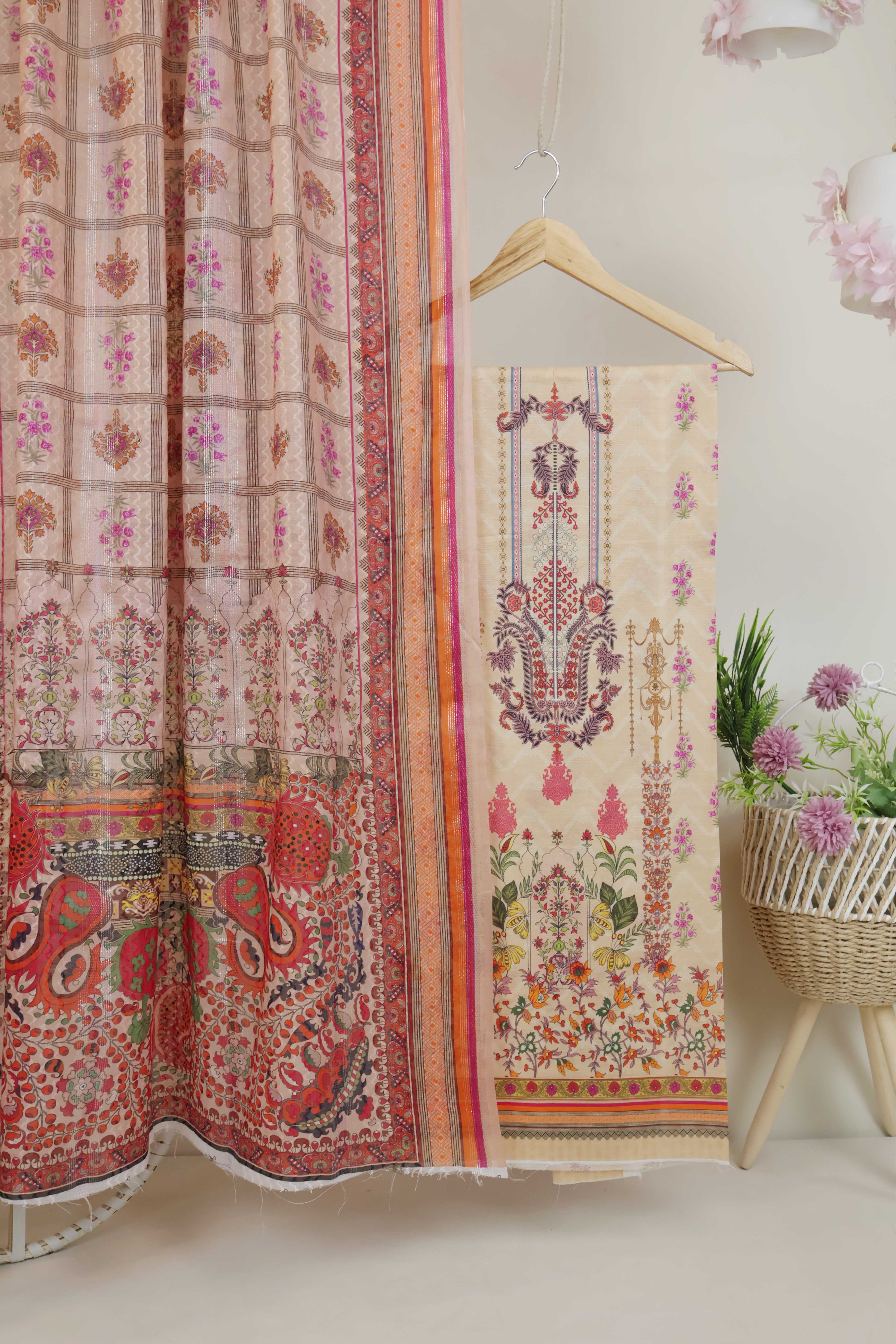 3Piece - Superior Printed Lawn Suit Carnation CR23 - Image 2