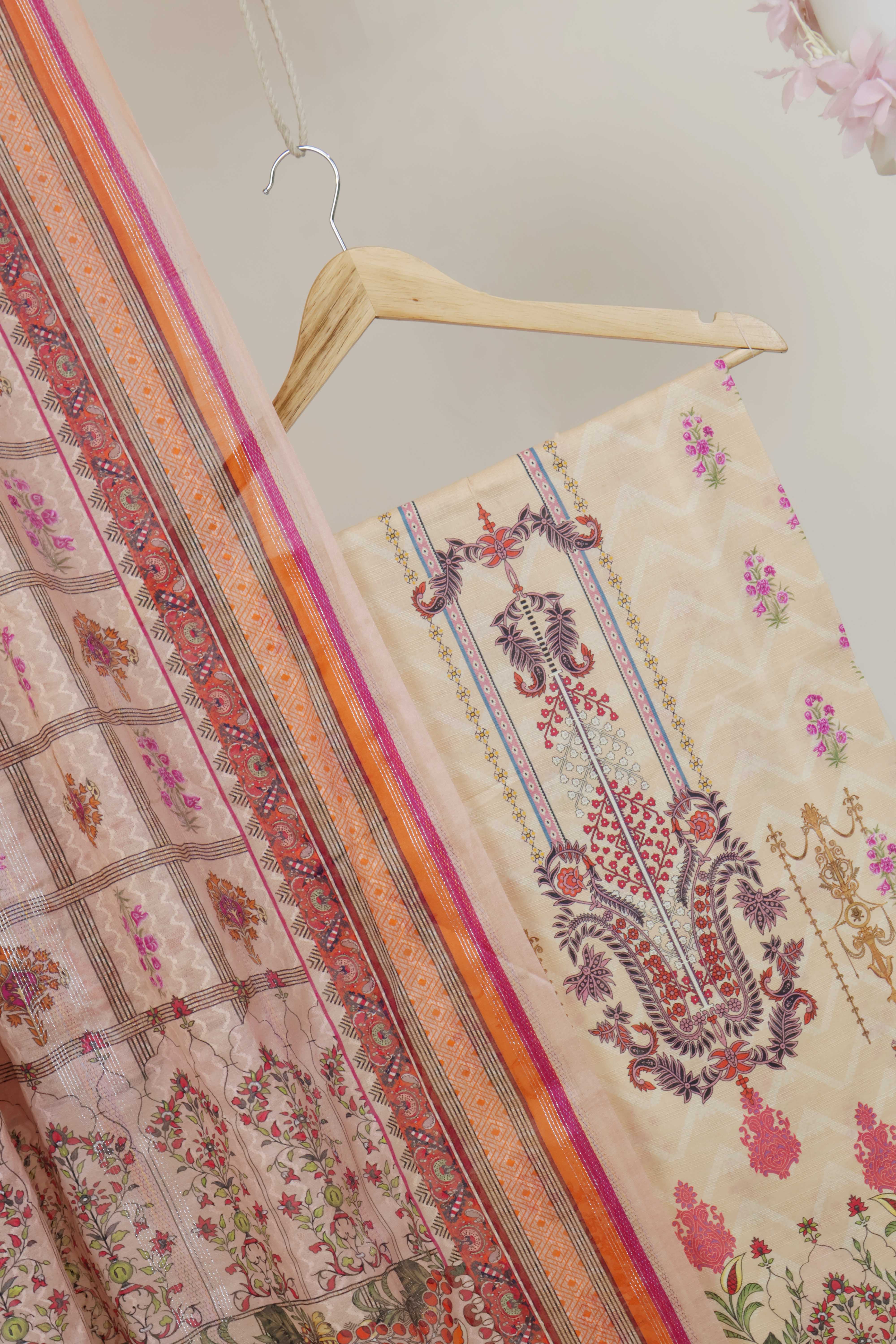 3Piece - Superior Printed Lawn Suit Carnation CR23 - Image 3