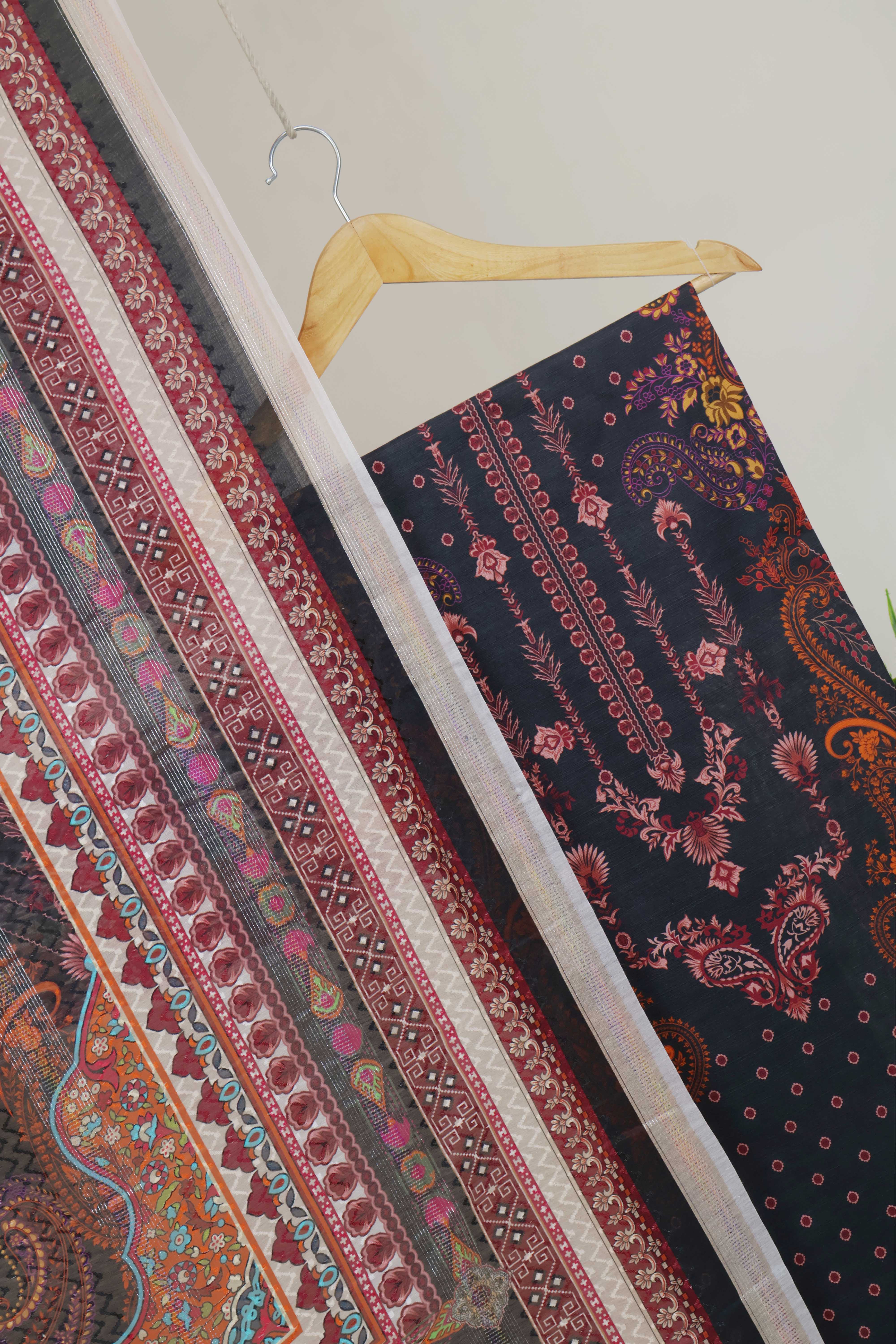 3Piece - Superior Printed Lawn Suit Carnation CR25 - Image 3