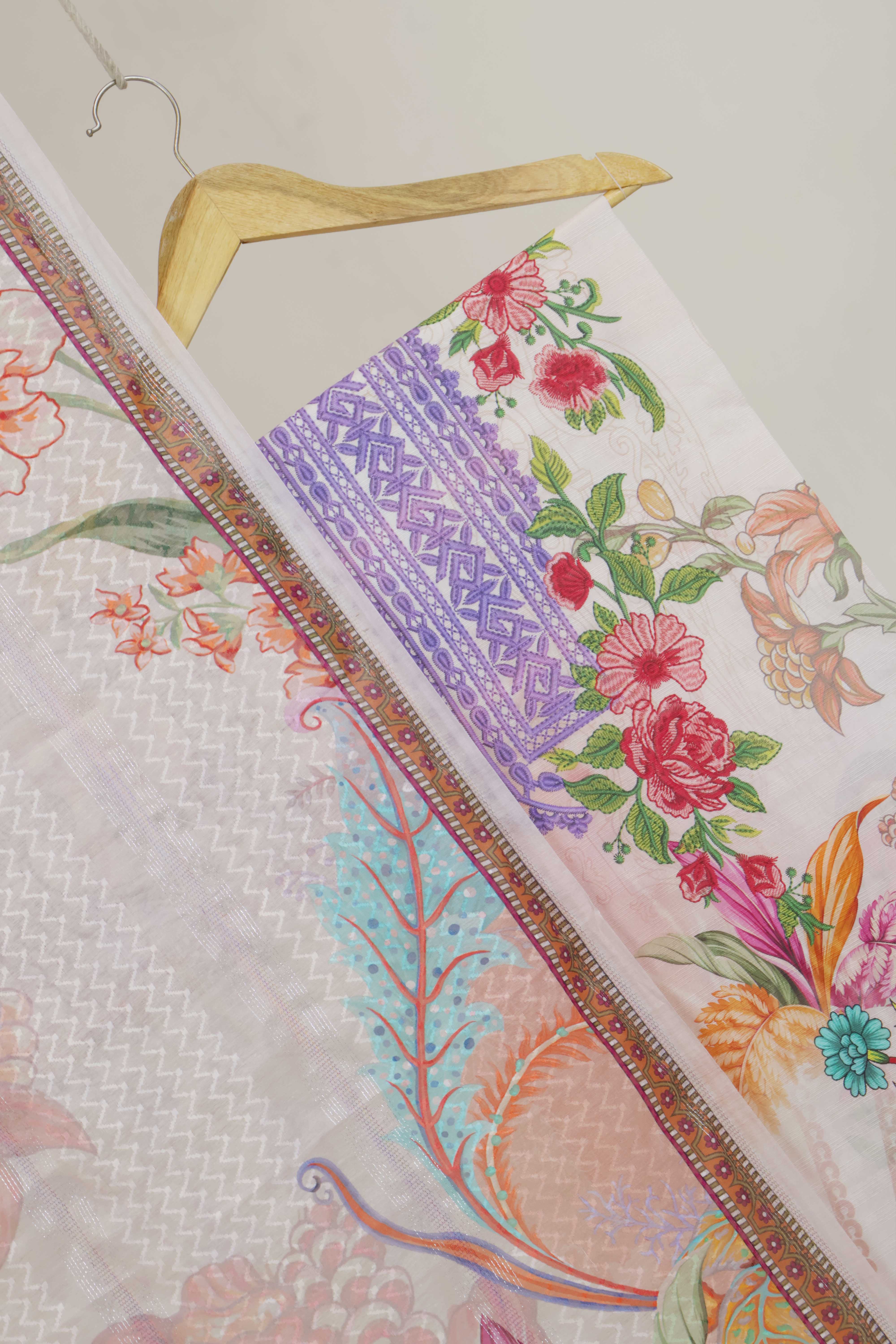 3Piece - Superior Printed Lawn Suit Carnation CR32 - Image 3