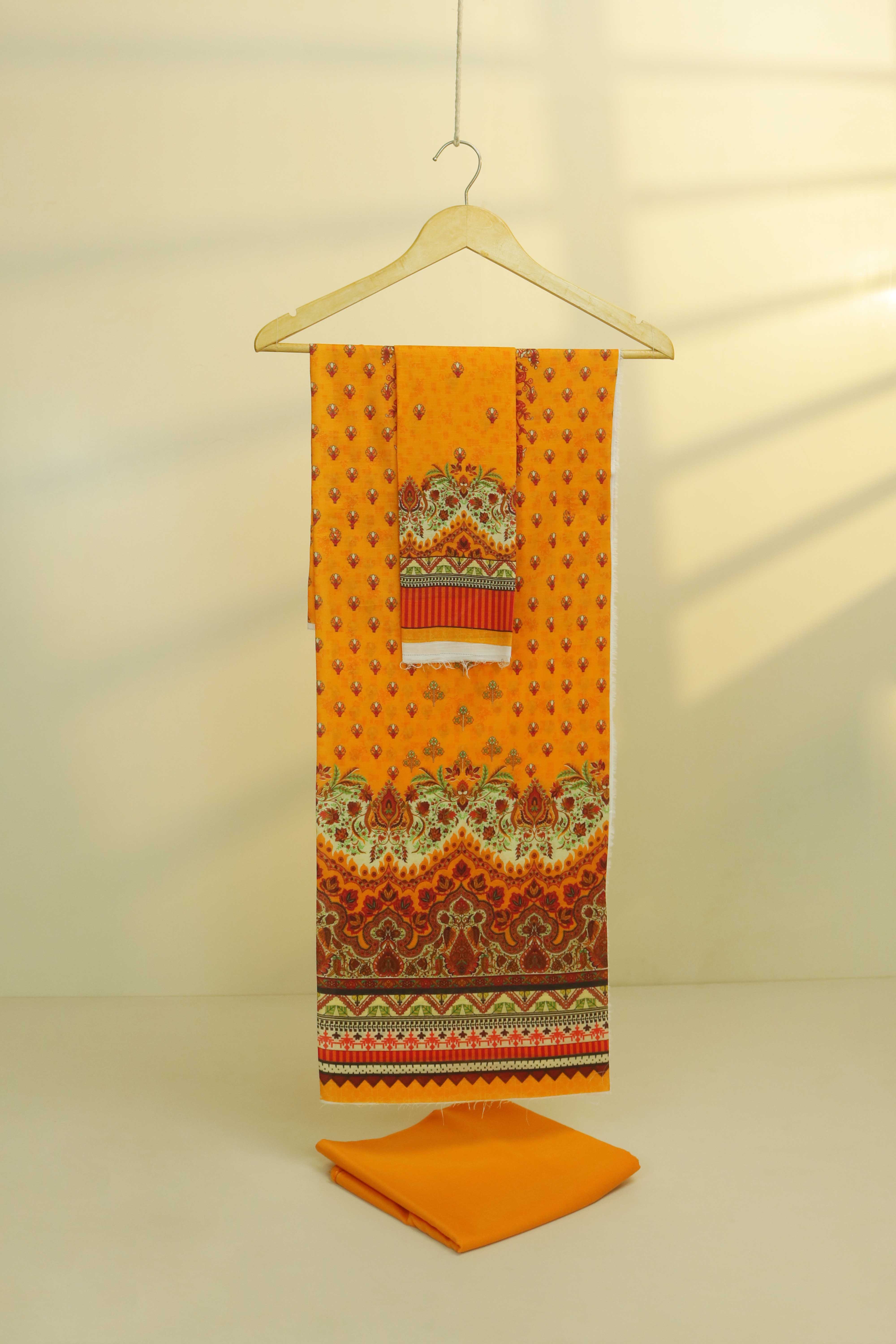 3Piece - Superior Printed Lawn Suit Carnation CR33 - Image 3