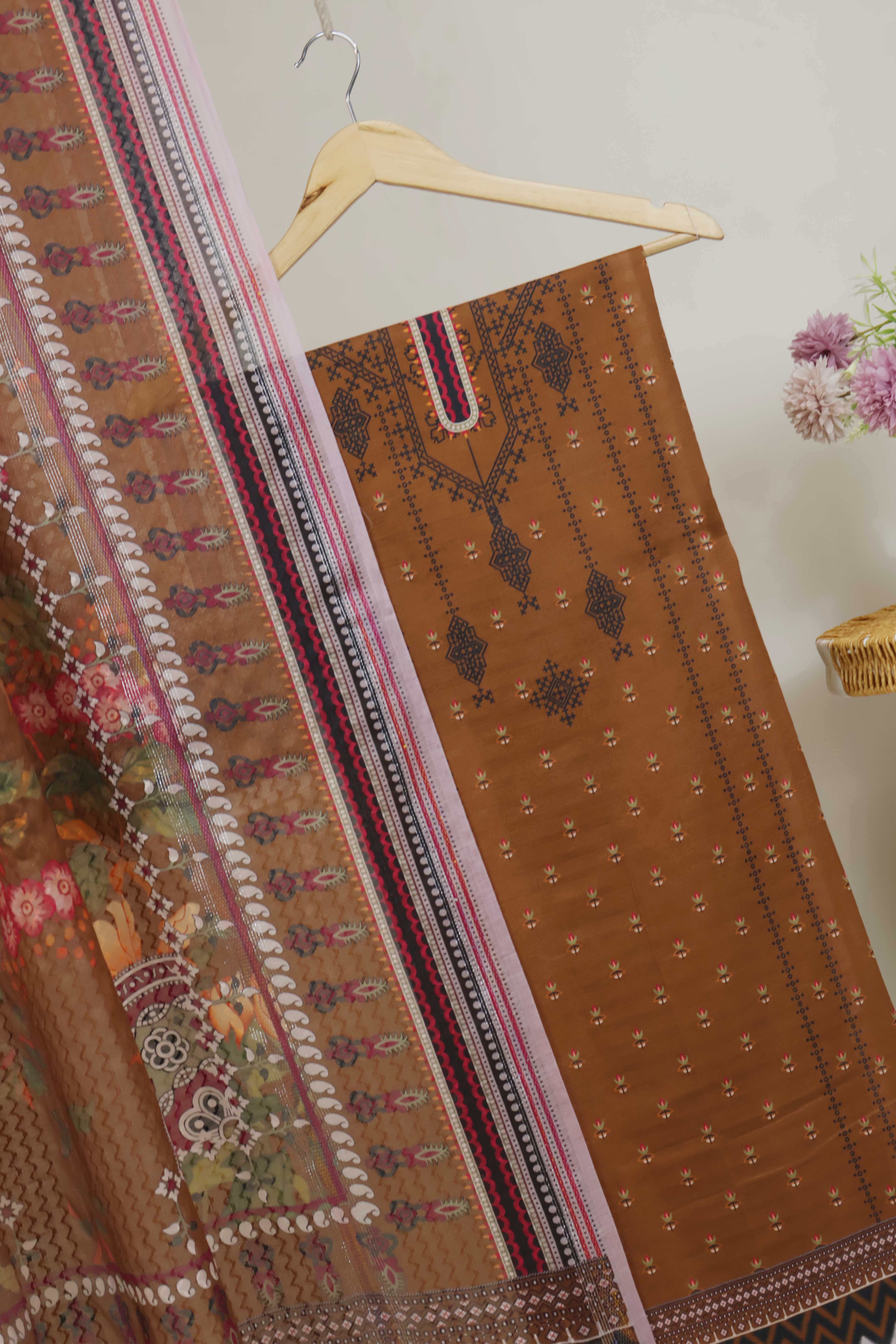 3Piece - Superior Printed Lawn Suit Carnation CR39 - Image 3