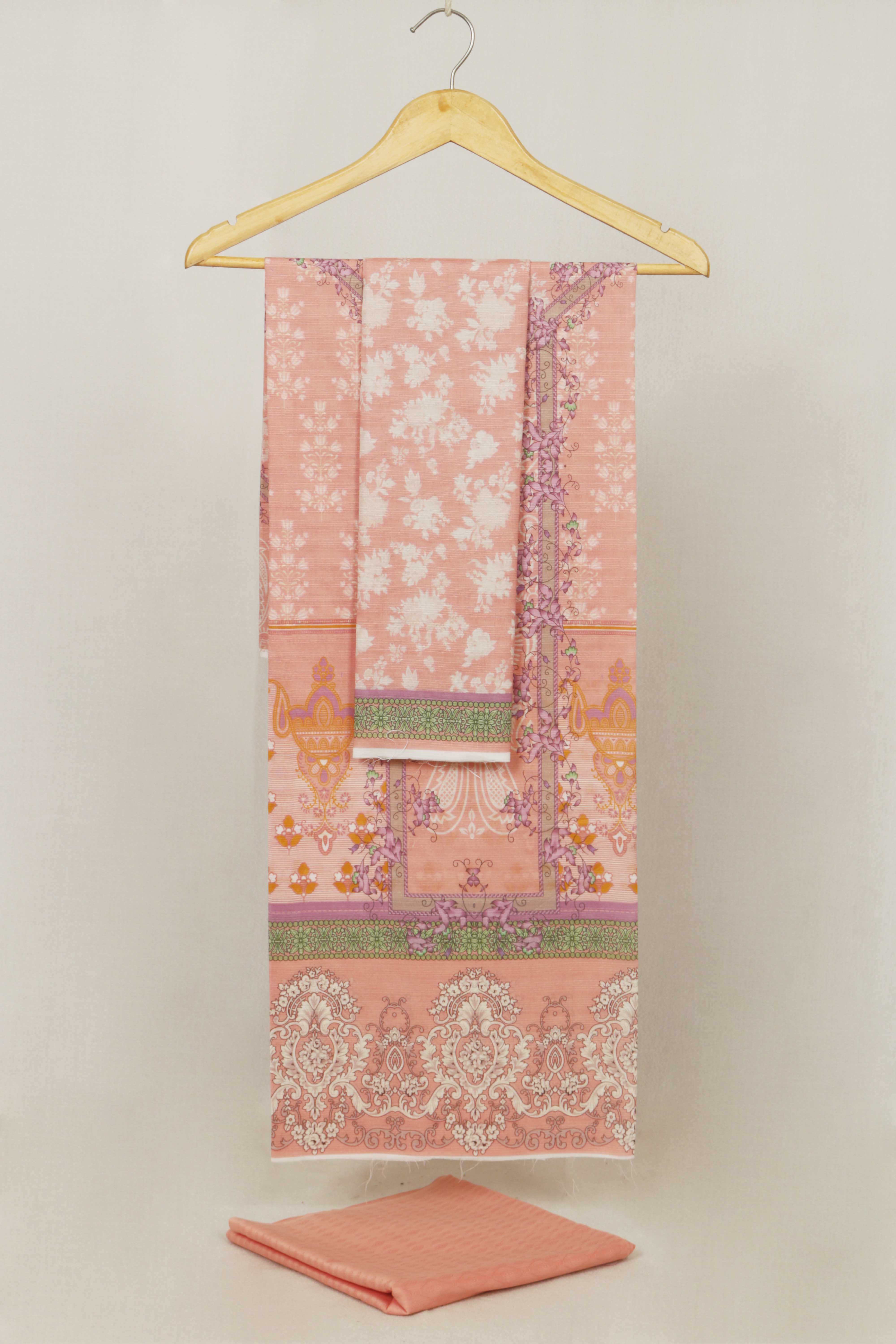 3Piece - Superior Printed Lawn Suit Carnation  D017 - Image 3