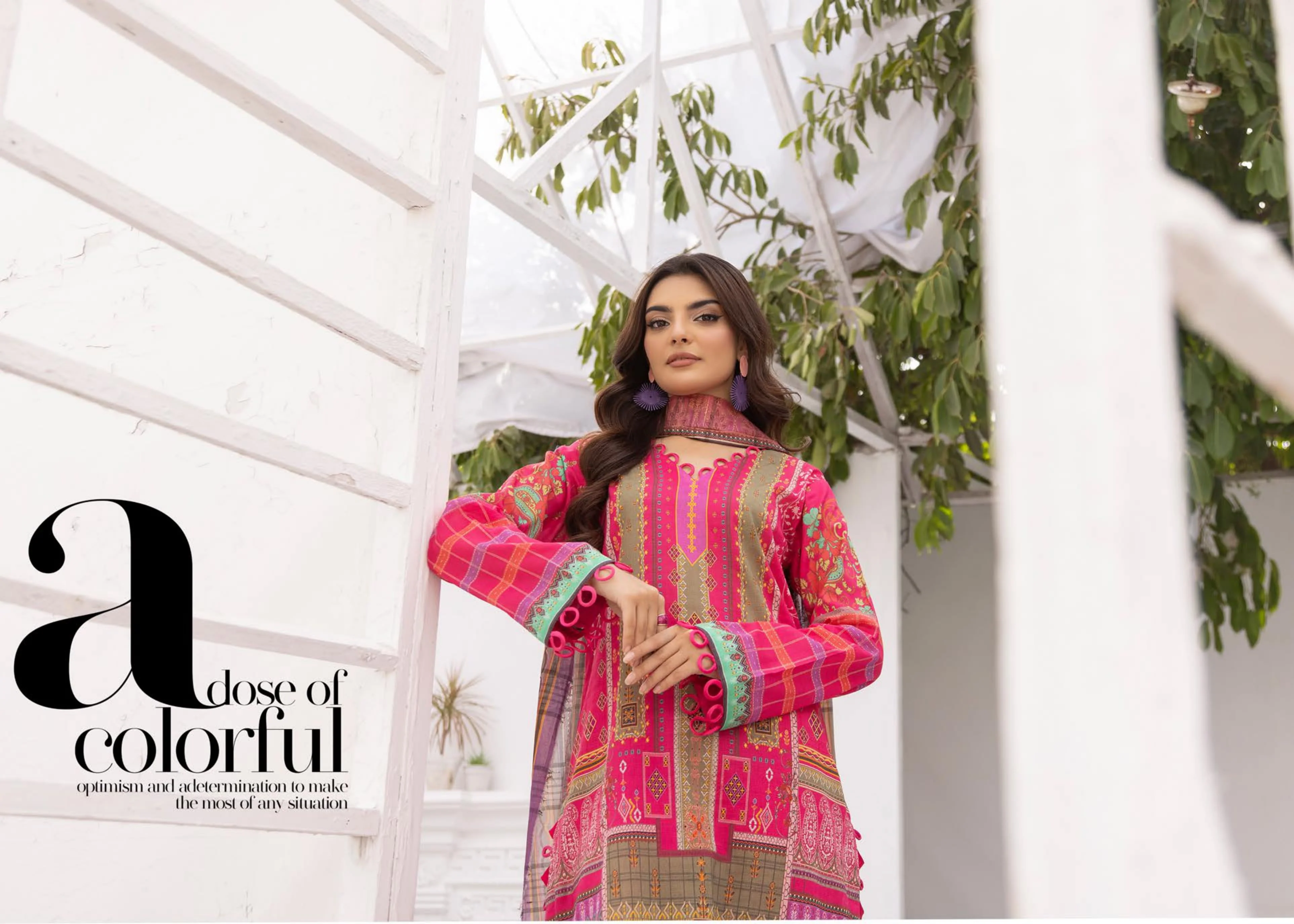 3Piece - Superior Printed Lawn Suit Carnation D020 - Image 4