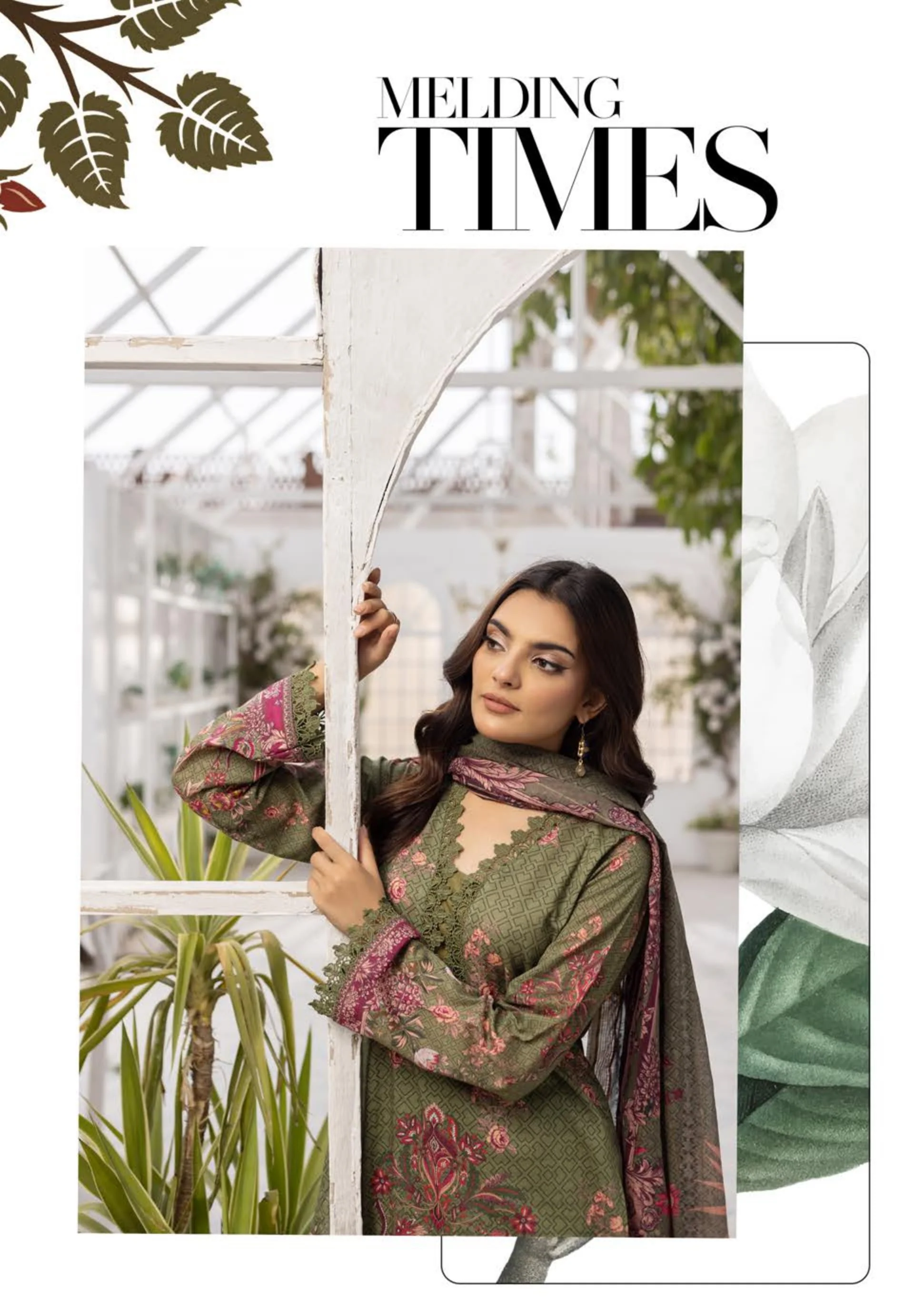 3Piece - Superior Printed Lawn Suit Carnation D033 - Image 3