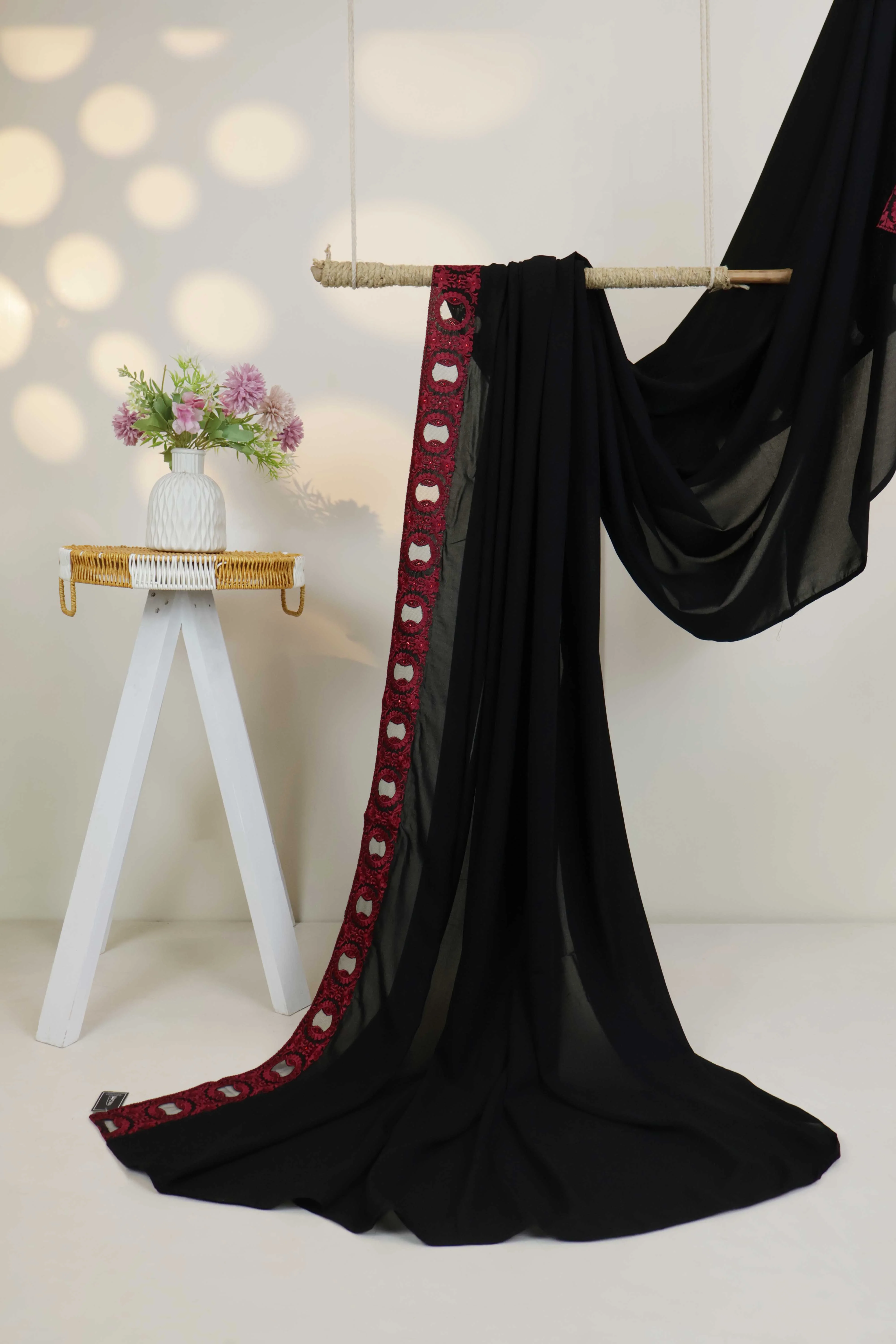 Embroidered Boarder Shawl HLSH175 - Image 3