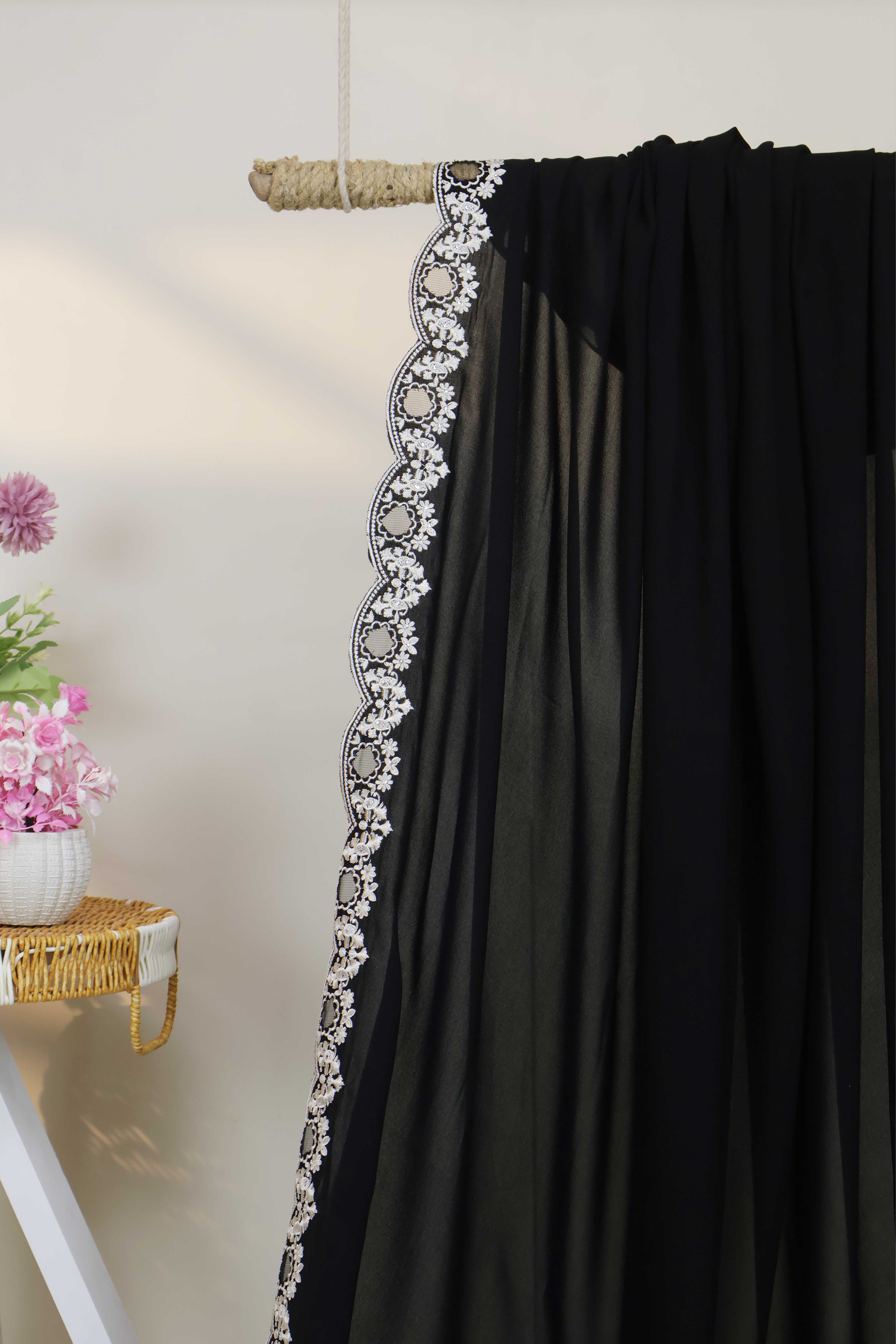 Embroidered Boarder Shawl HLSH68 - Image 5