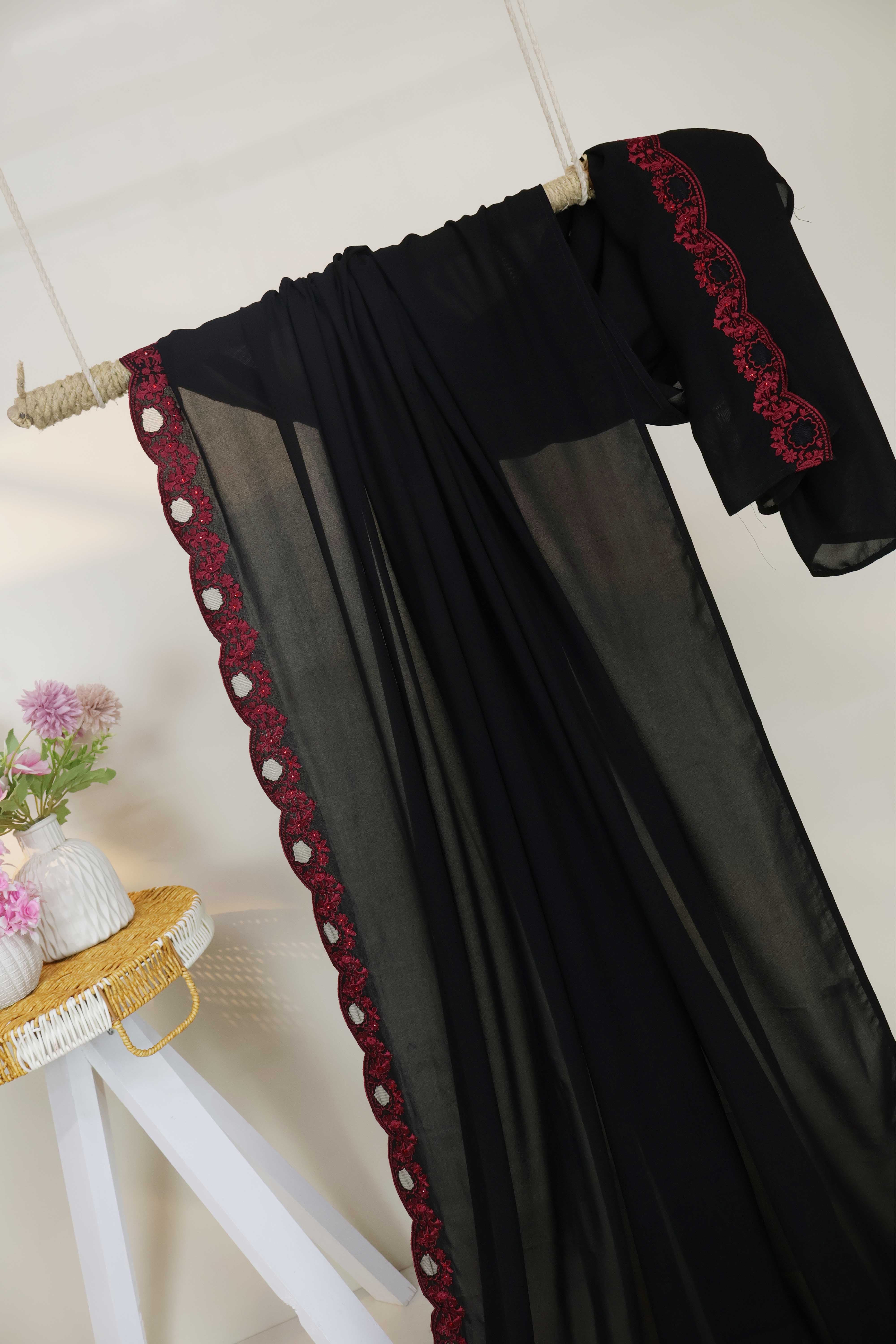 Embroidered Boarder Shawl HLSH69 - Image 6