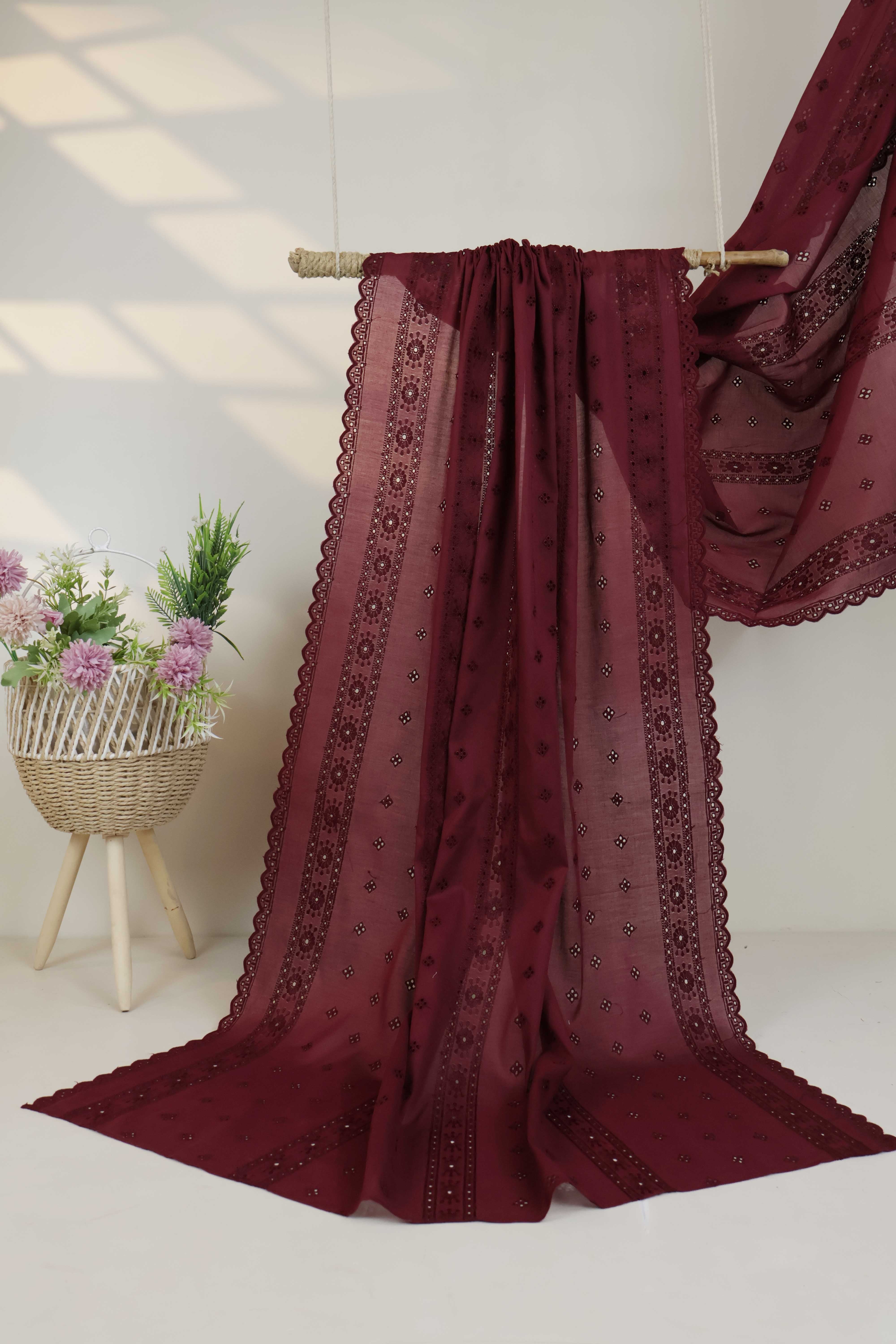 Embroidered Lawn Full Size Shawl 1477B