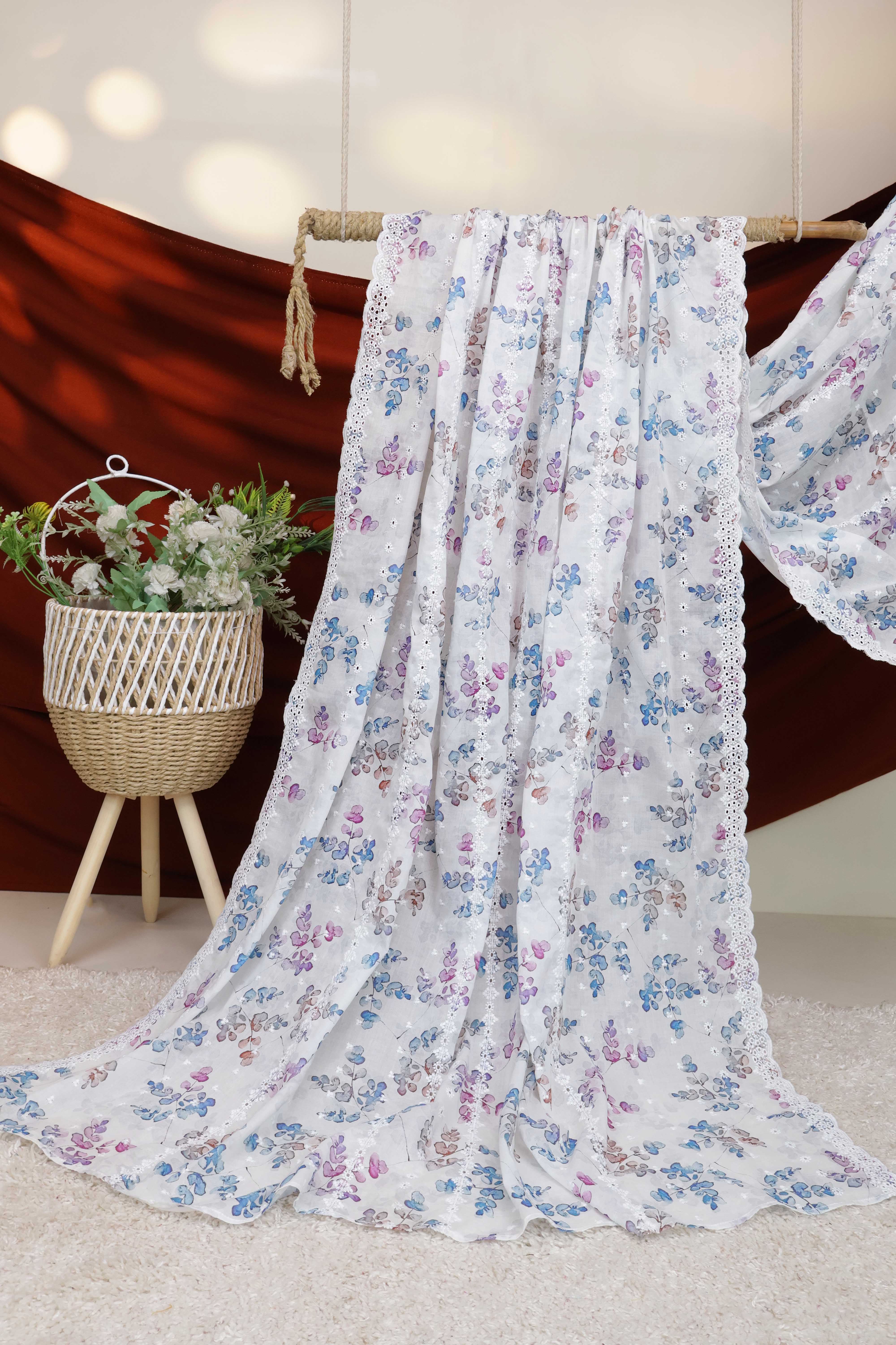Embroidered Lawn Shawl 3636B - Image 4