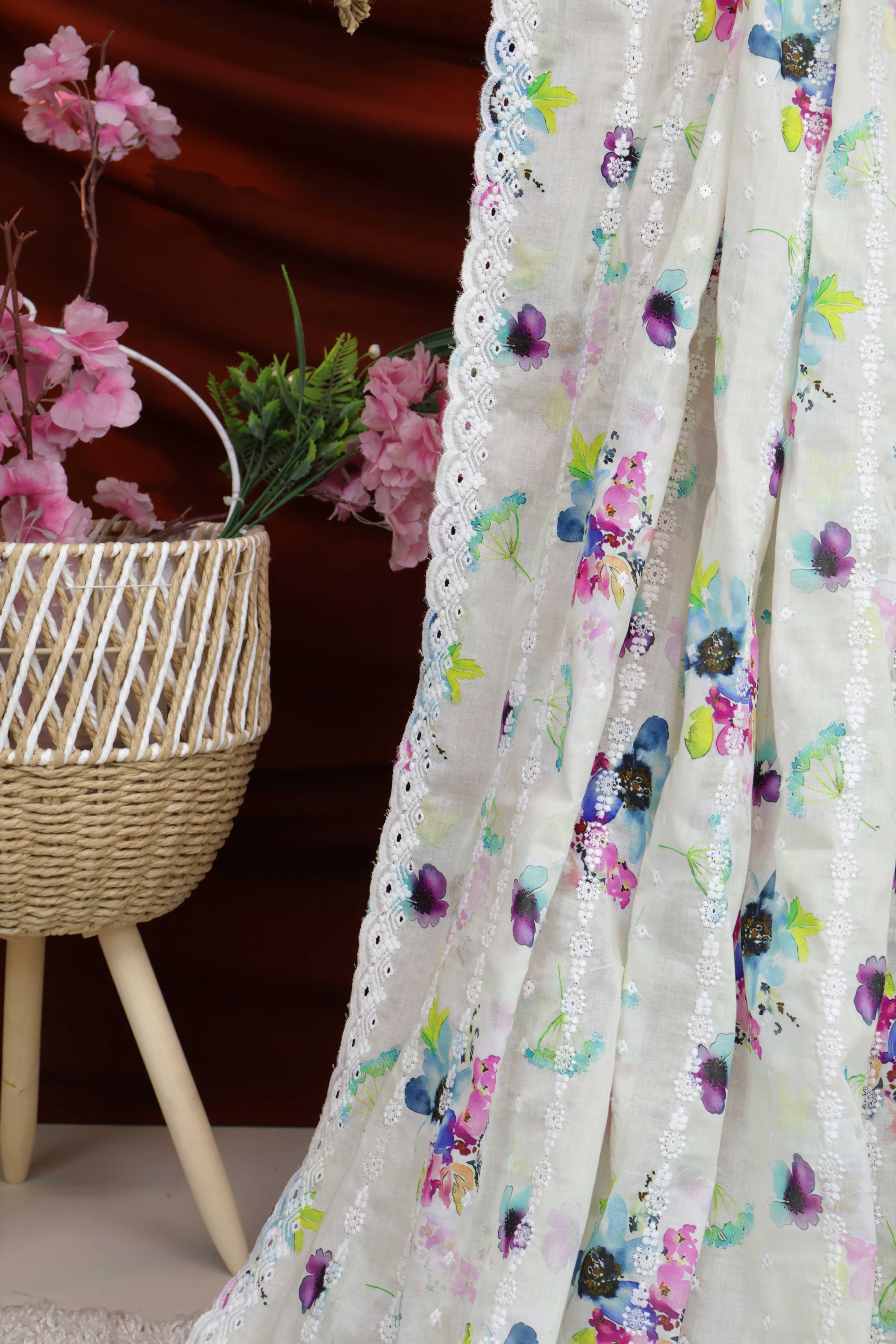 Embroidered Lawn Shawl 3636D - Image 3
