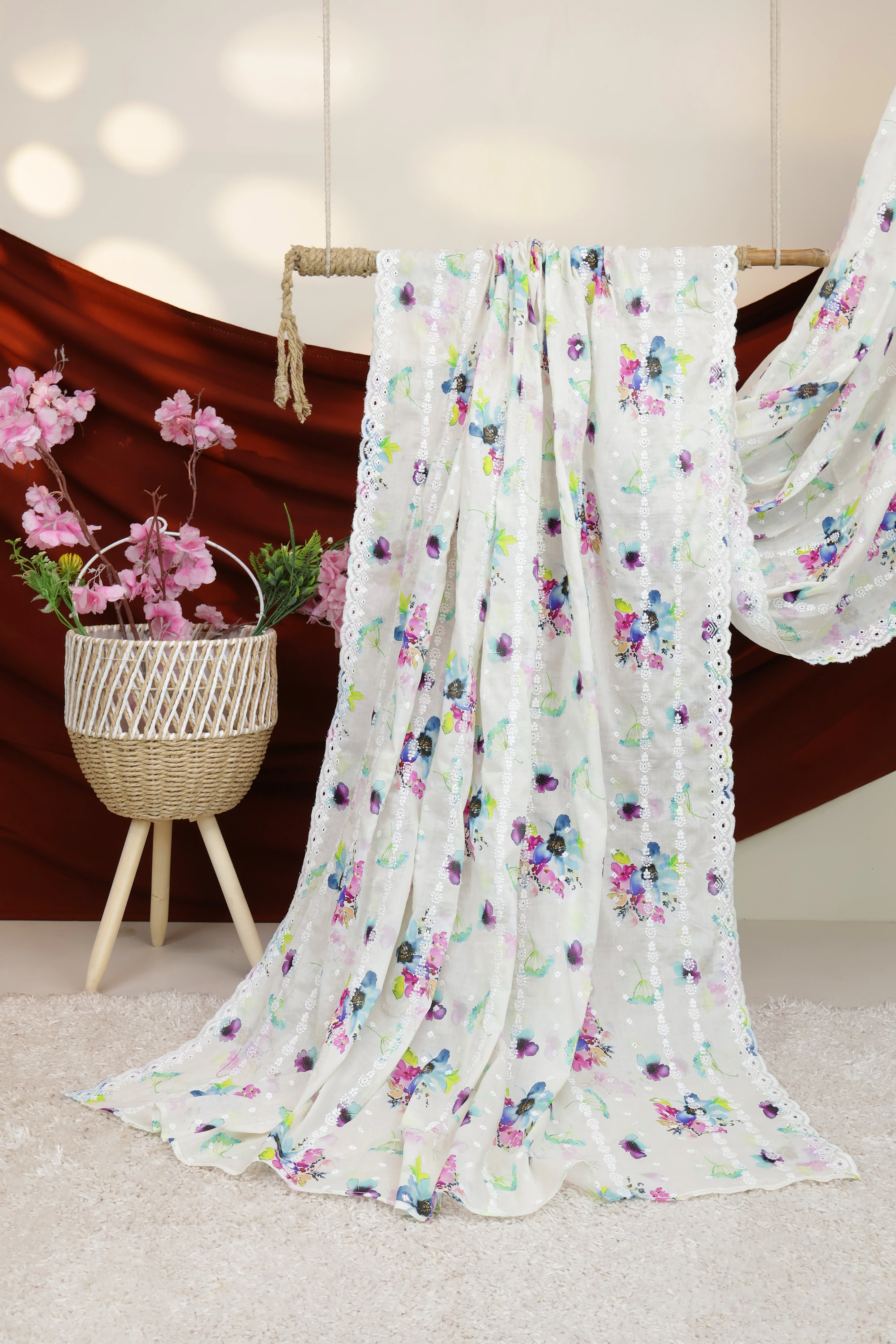Embroidered Lawn Shawl 3636D - Image 5