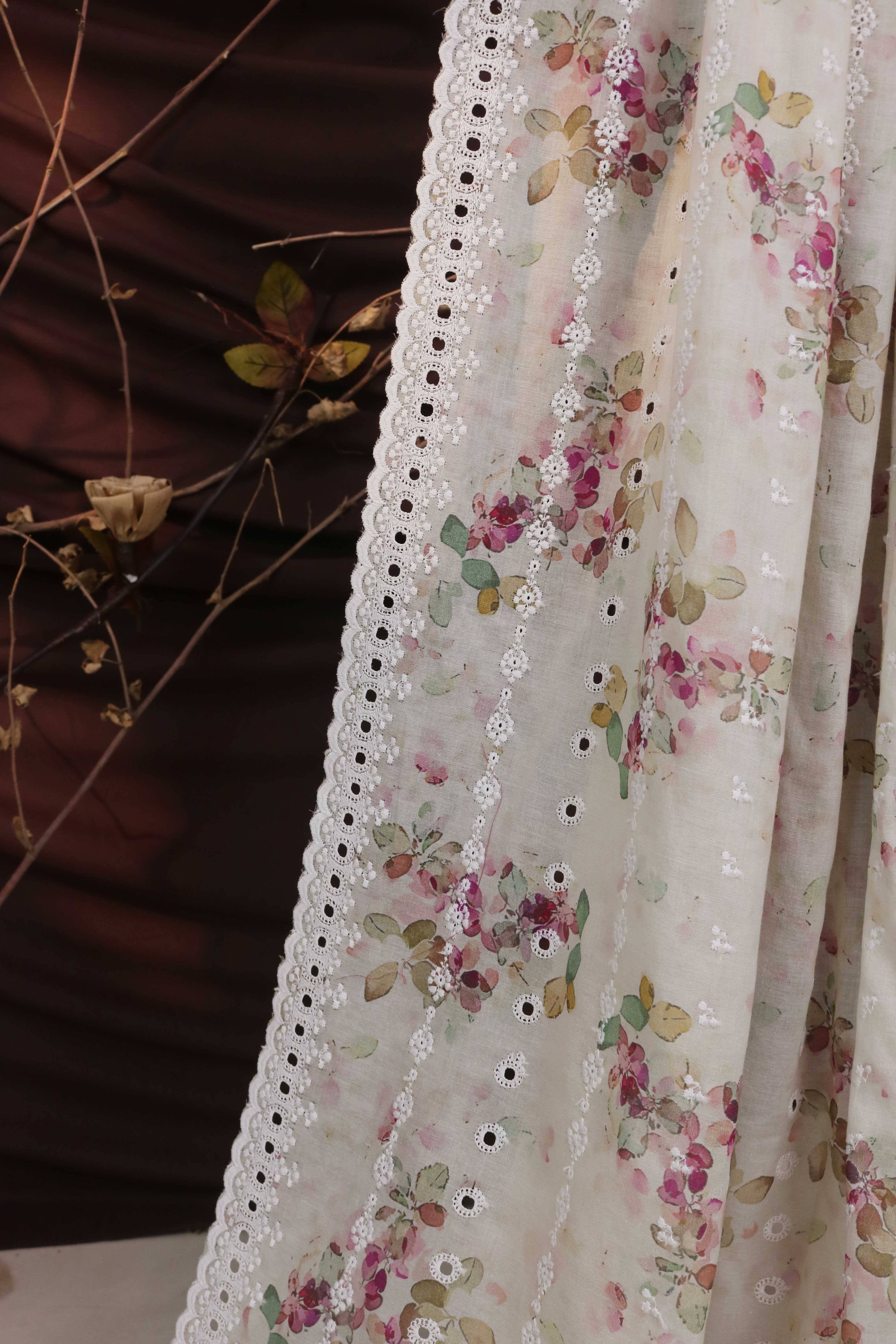 Embroidered Lawn Shawl 3636II - Image 3