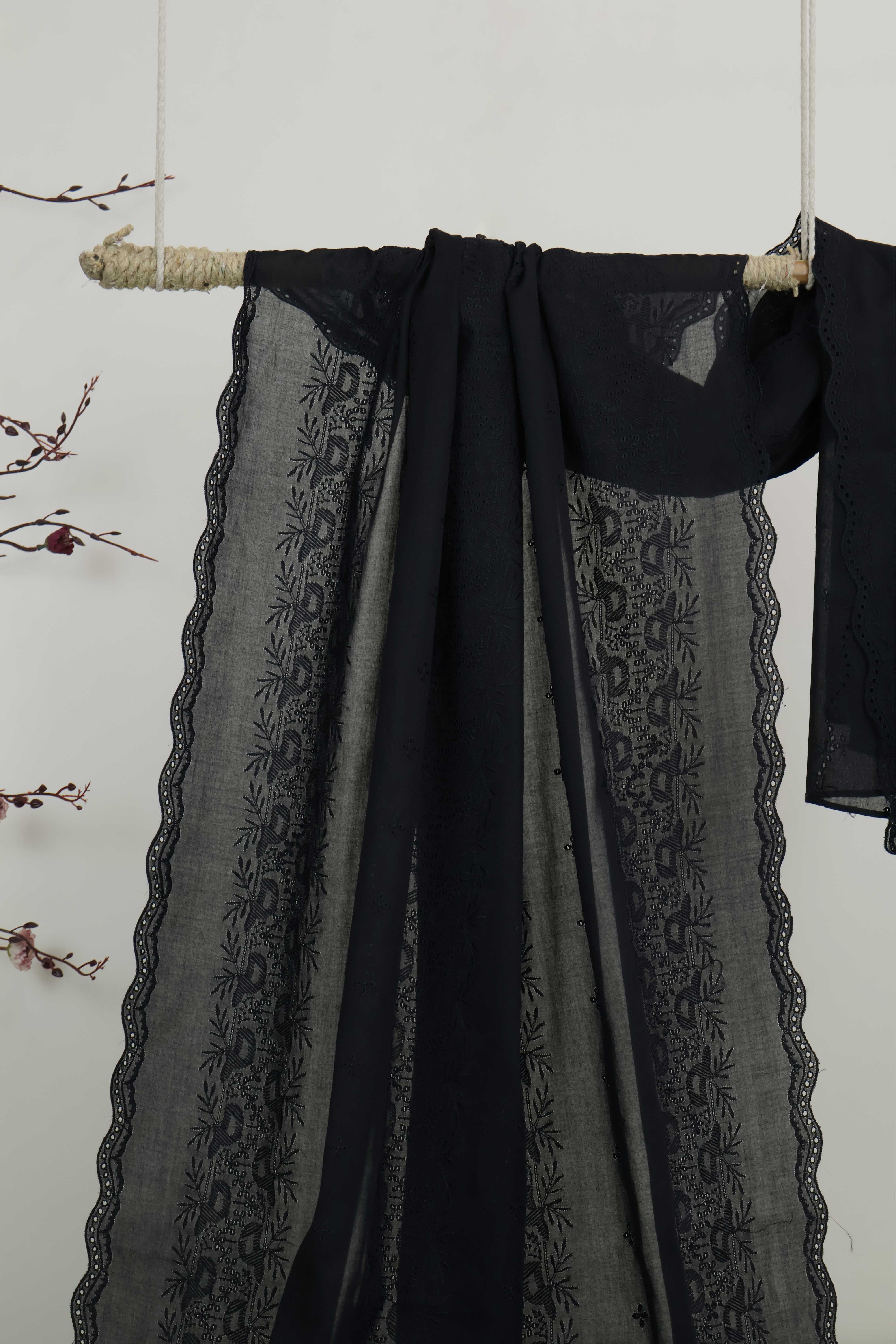 Embroidered Lawn Shawl HLSH187 - Image 5