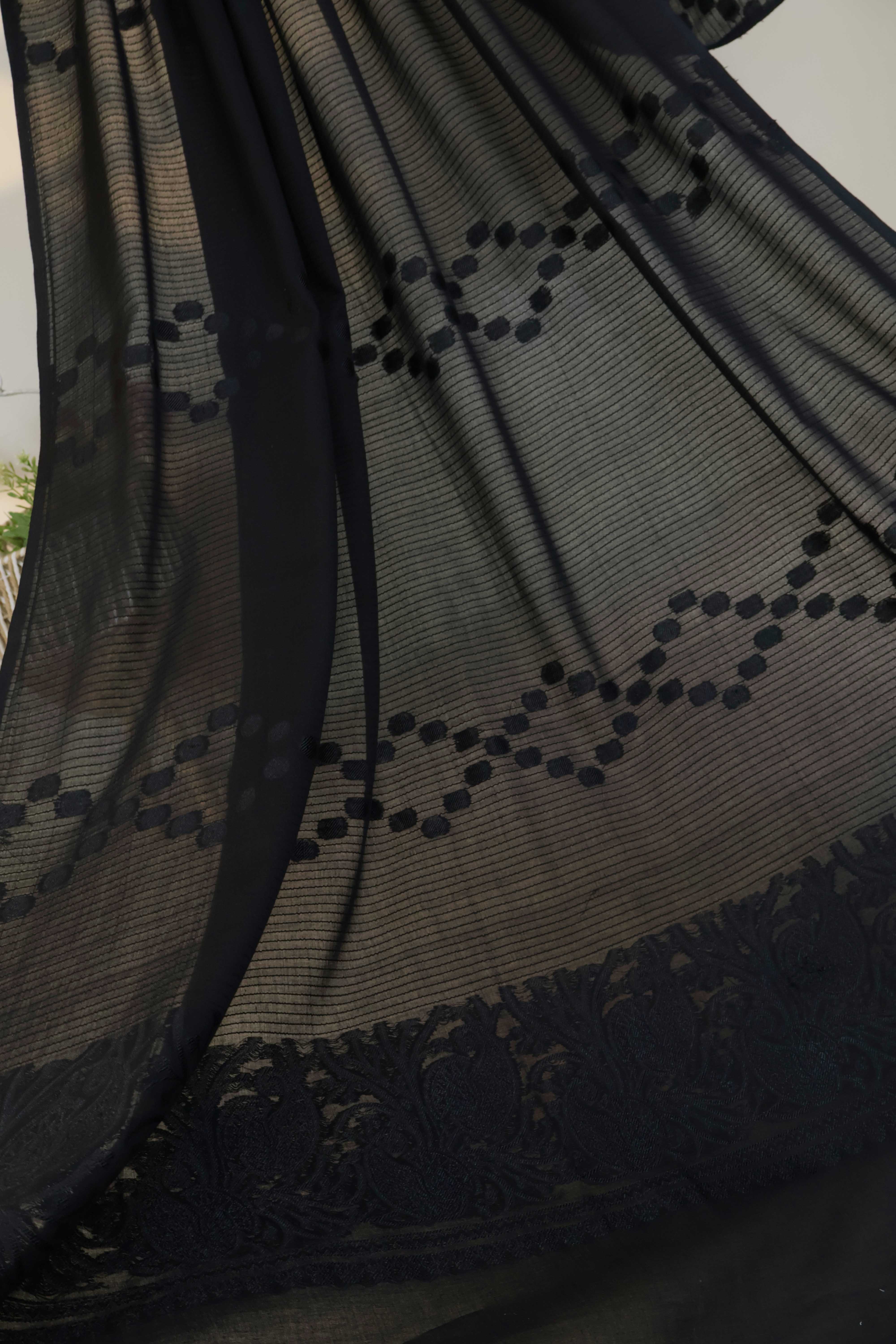 Self Jacquard Lawn Shawl HLSH234 - Image 2