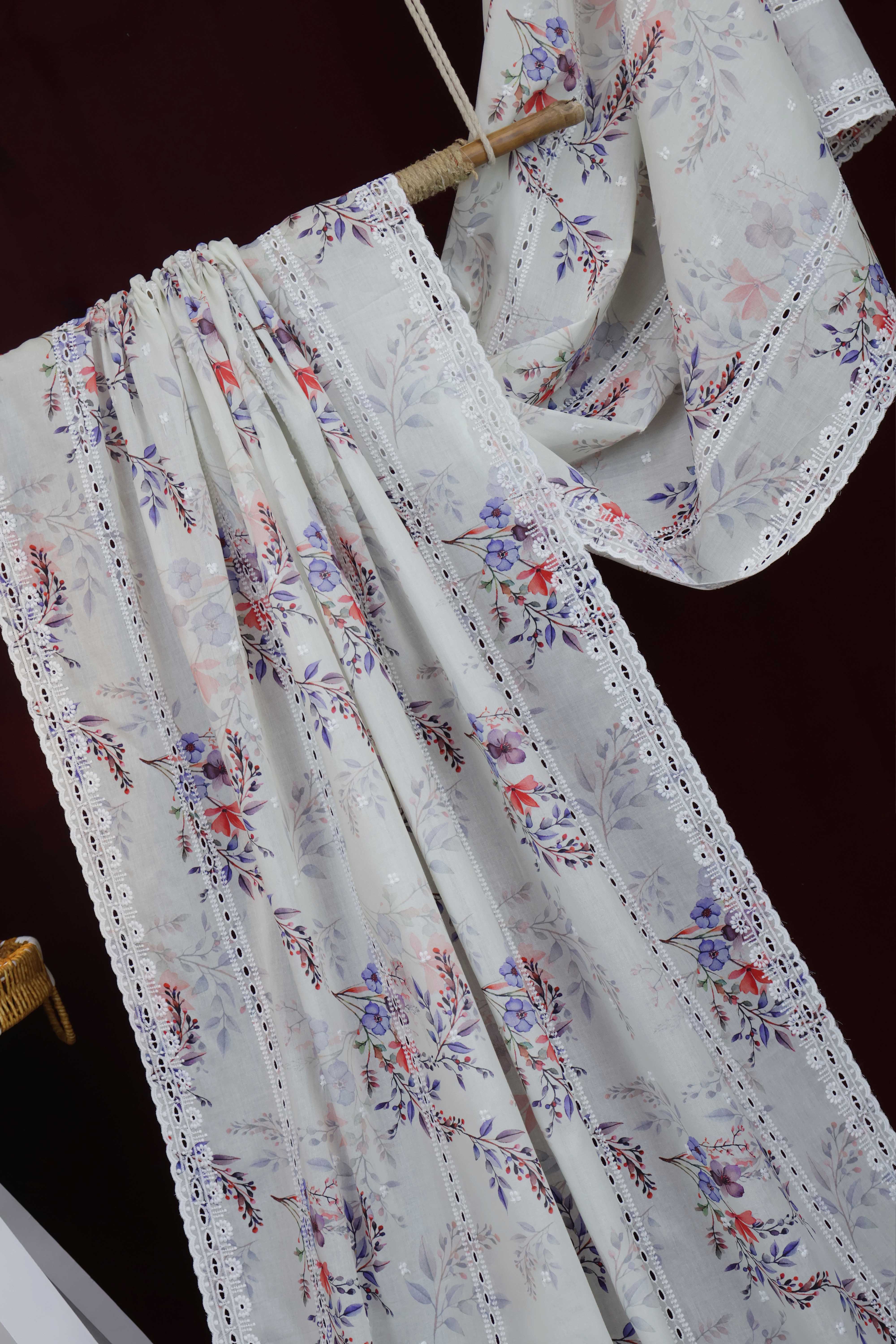 Embroidered Lawn Shawl LSST08 - Image 5