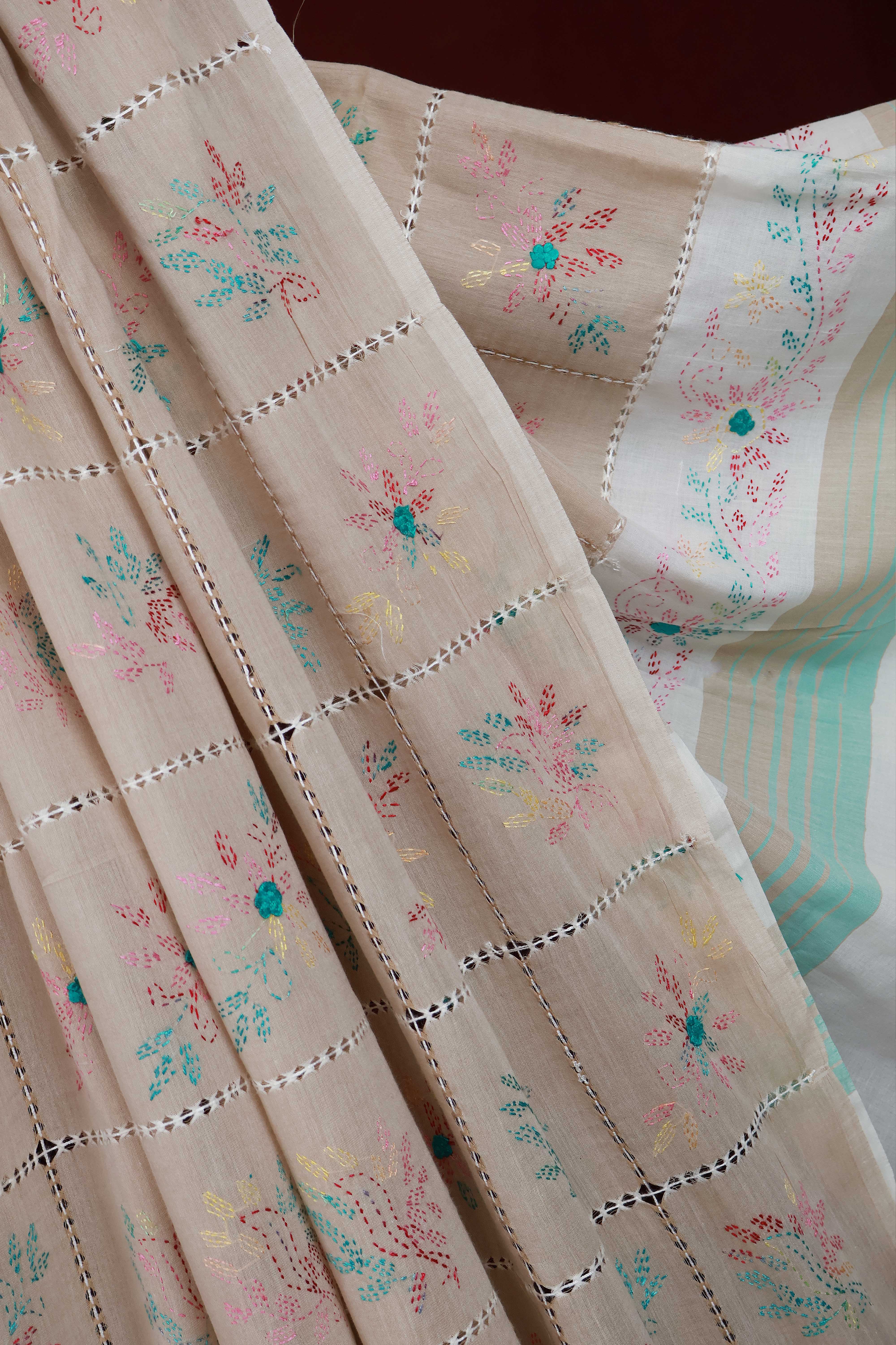 Handmade Embroidered Lawn Shawl HLSH02 - Image 2