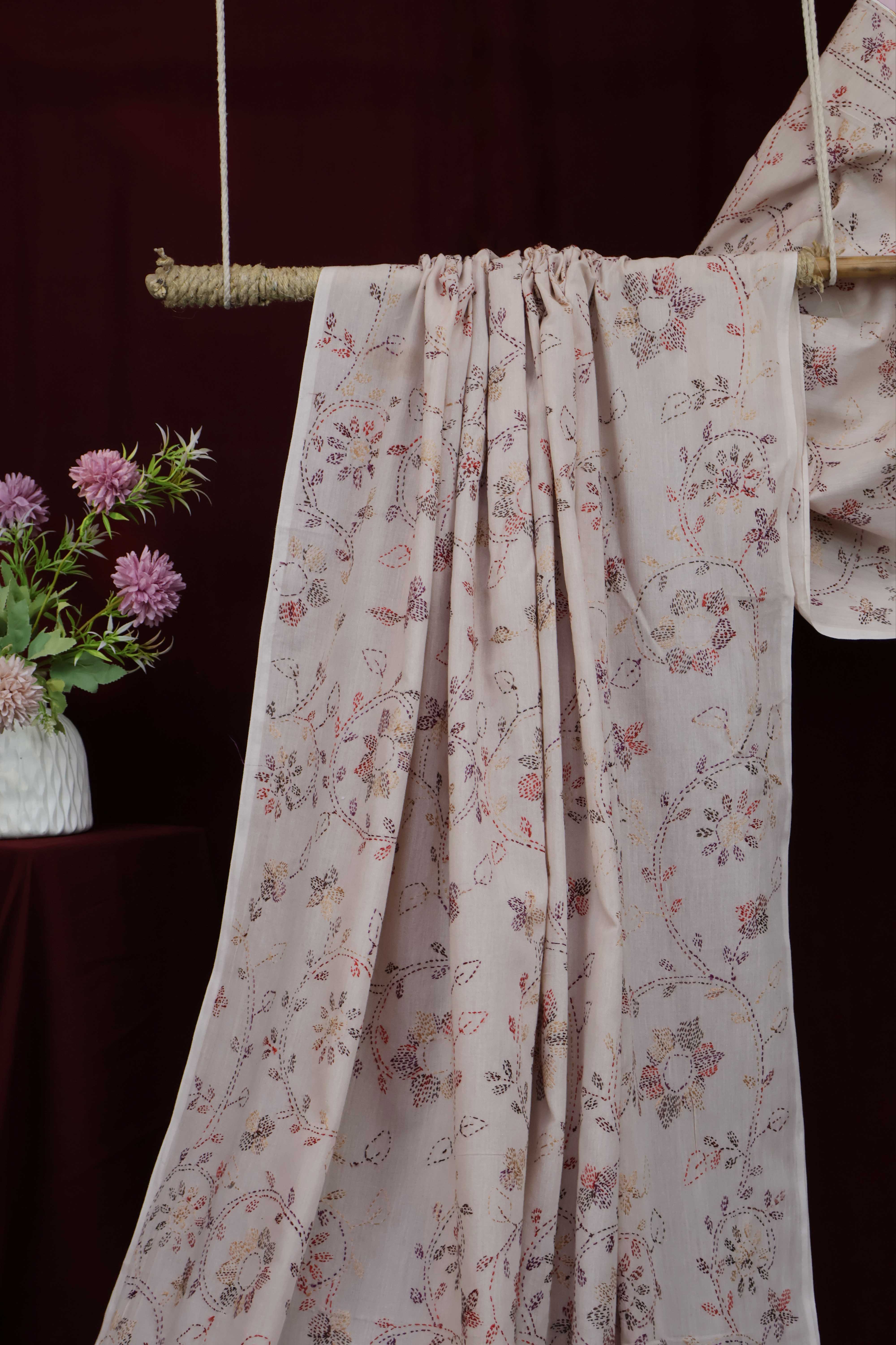 Handmade Embroidered Lawn Shawl HLSH116 - Image 3