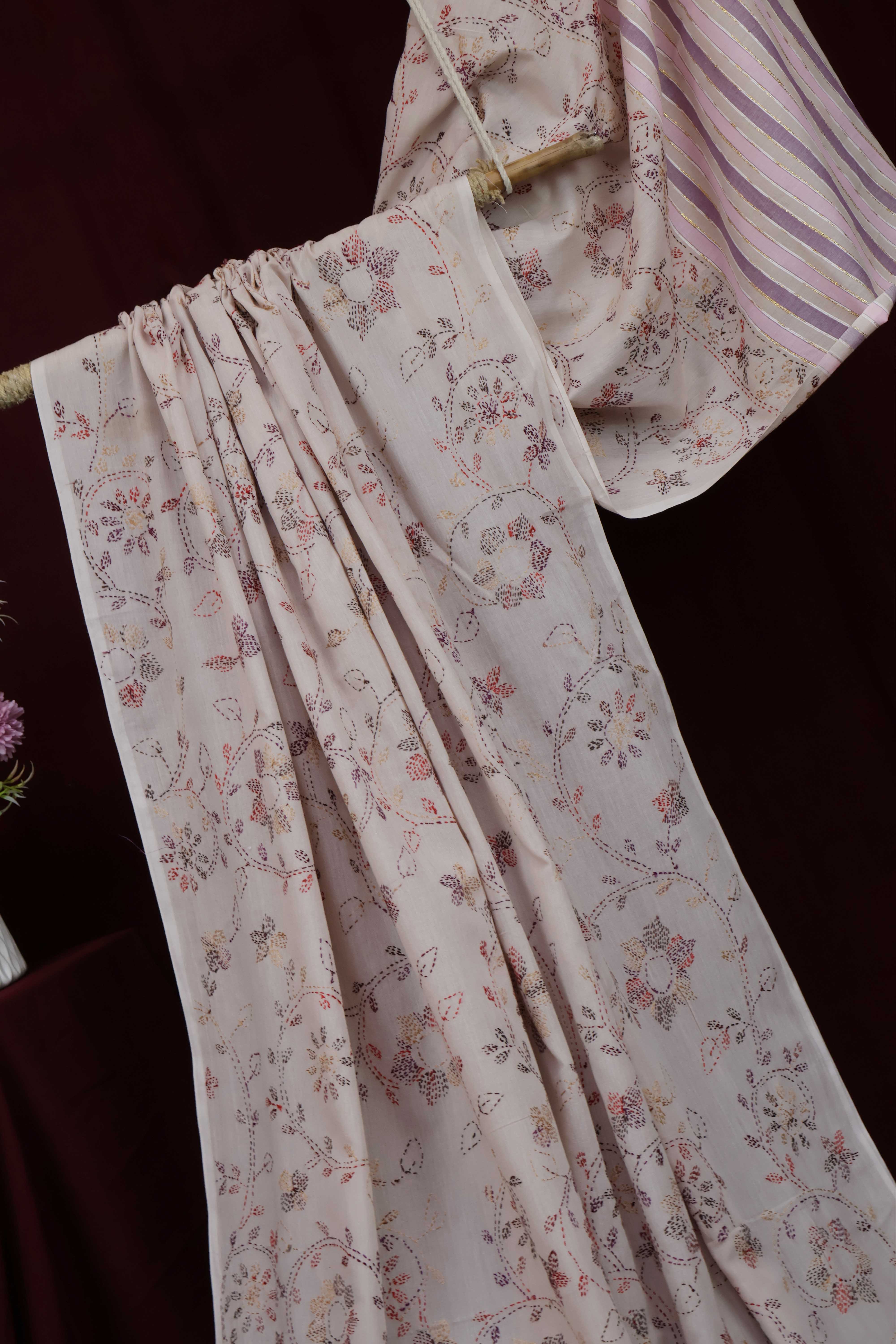 Handmade Embroidered Lawn Shawl HLSH116 - Image 4