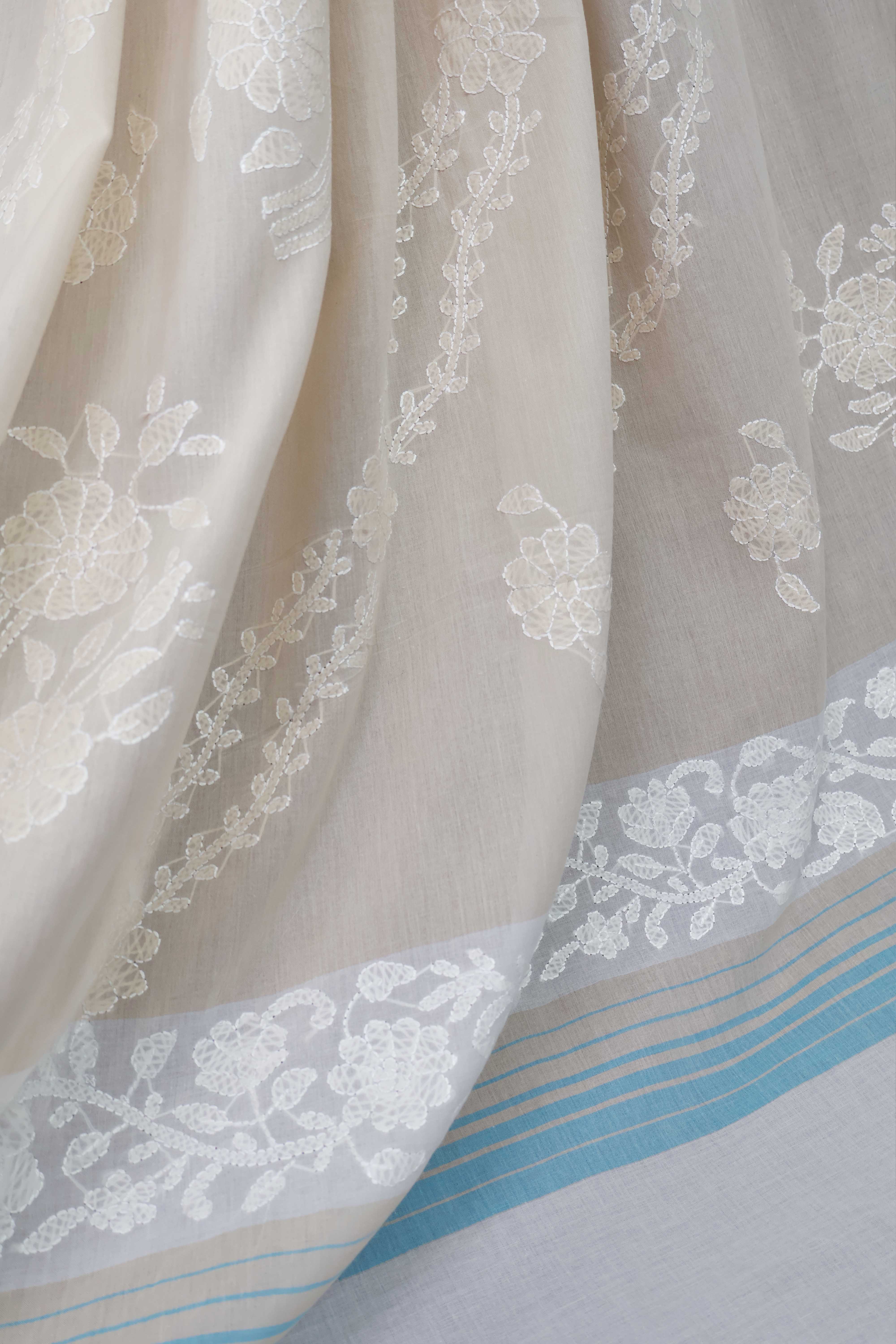 Handmade Embroidered Lawn Shawl HLSH16 - Image 4