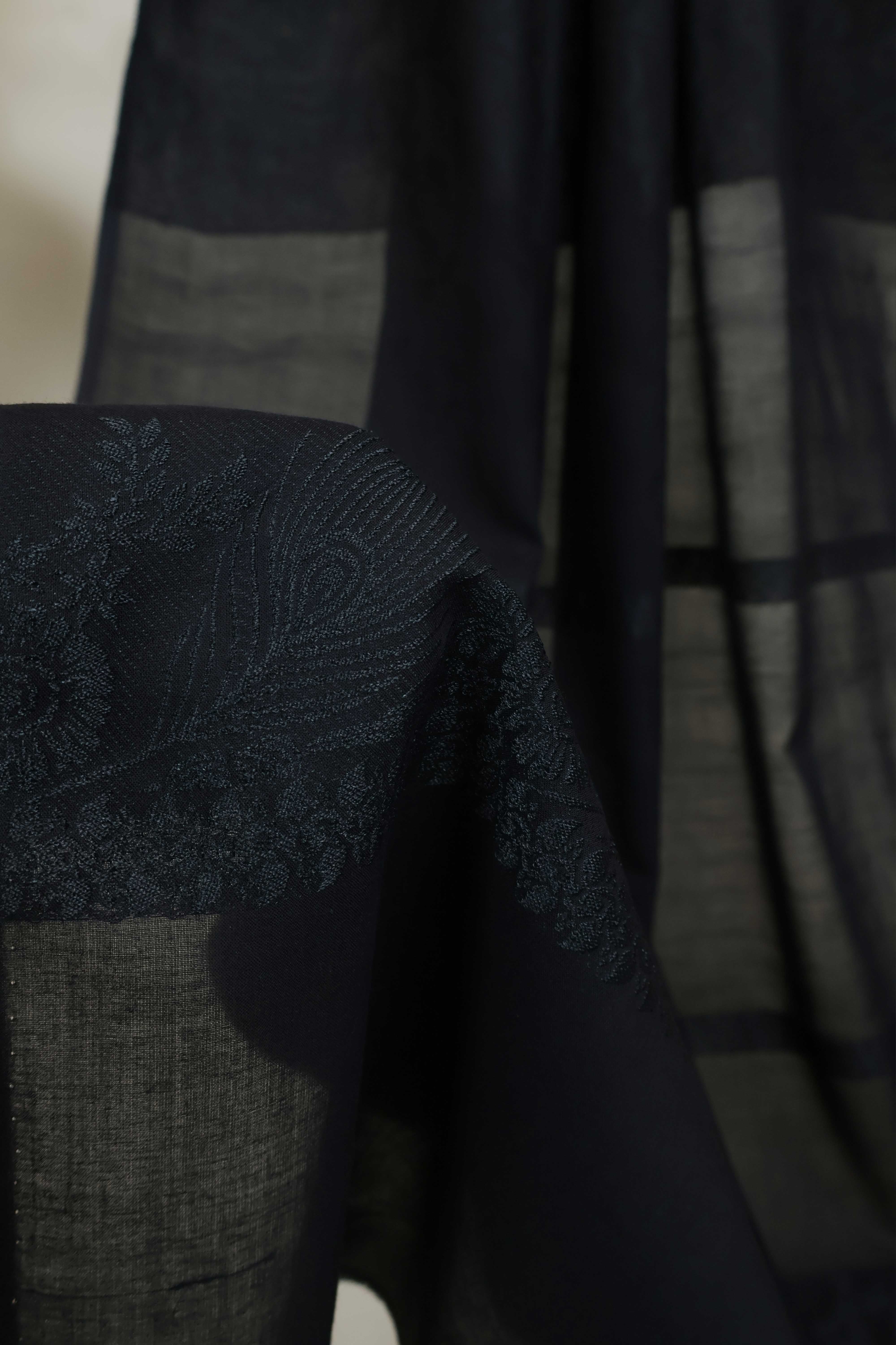 Self Jacquard Lawn Shawl HLSH128 - Image 4