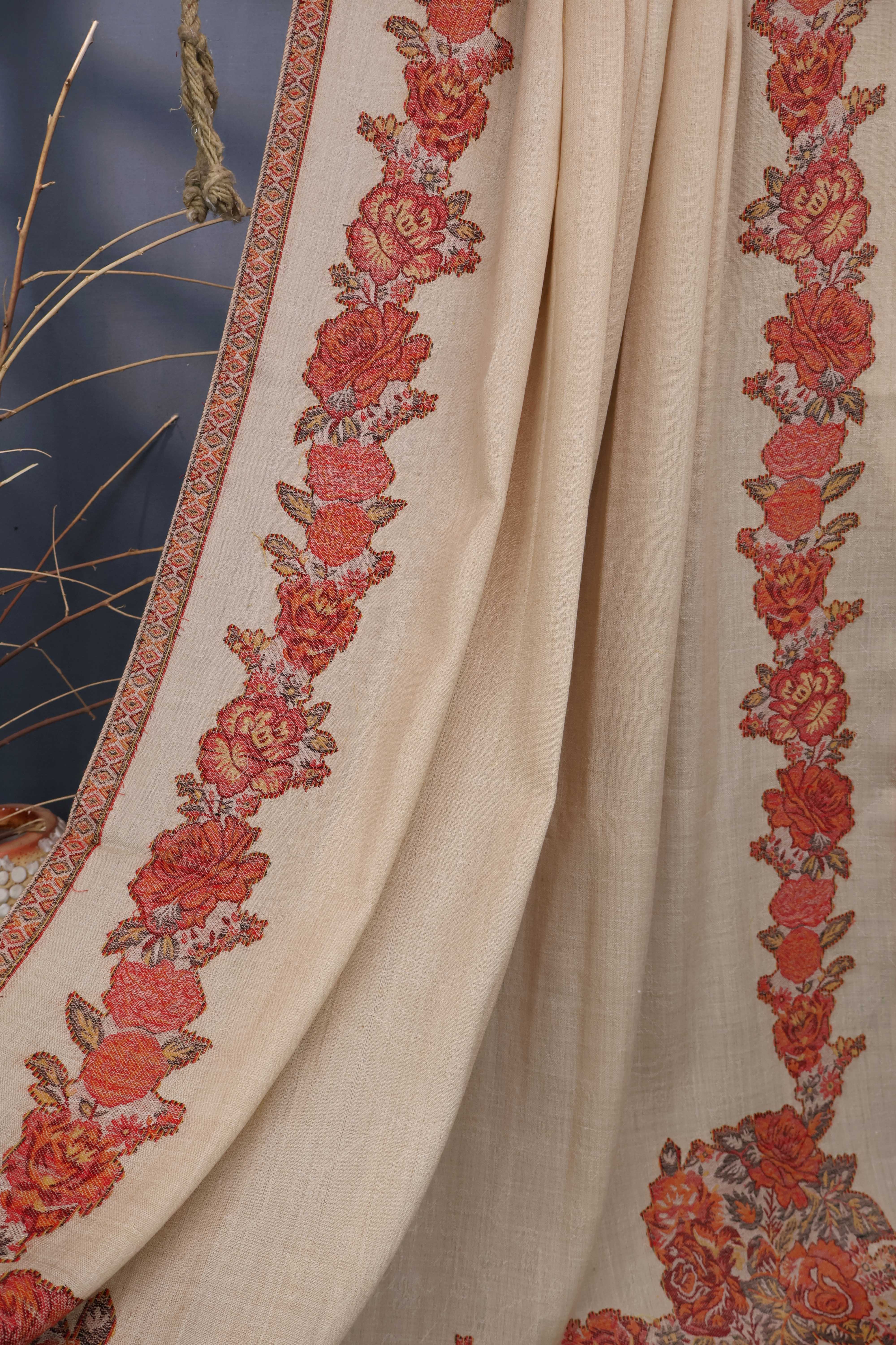 Kani Border Pashmina Shawl HKSH18 - Image 4