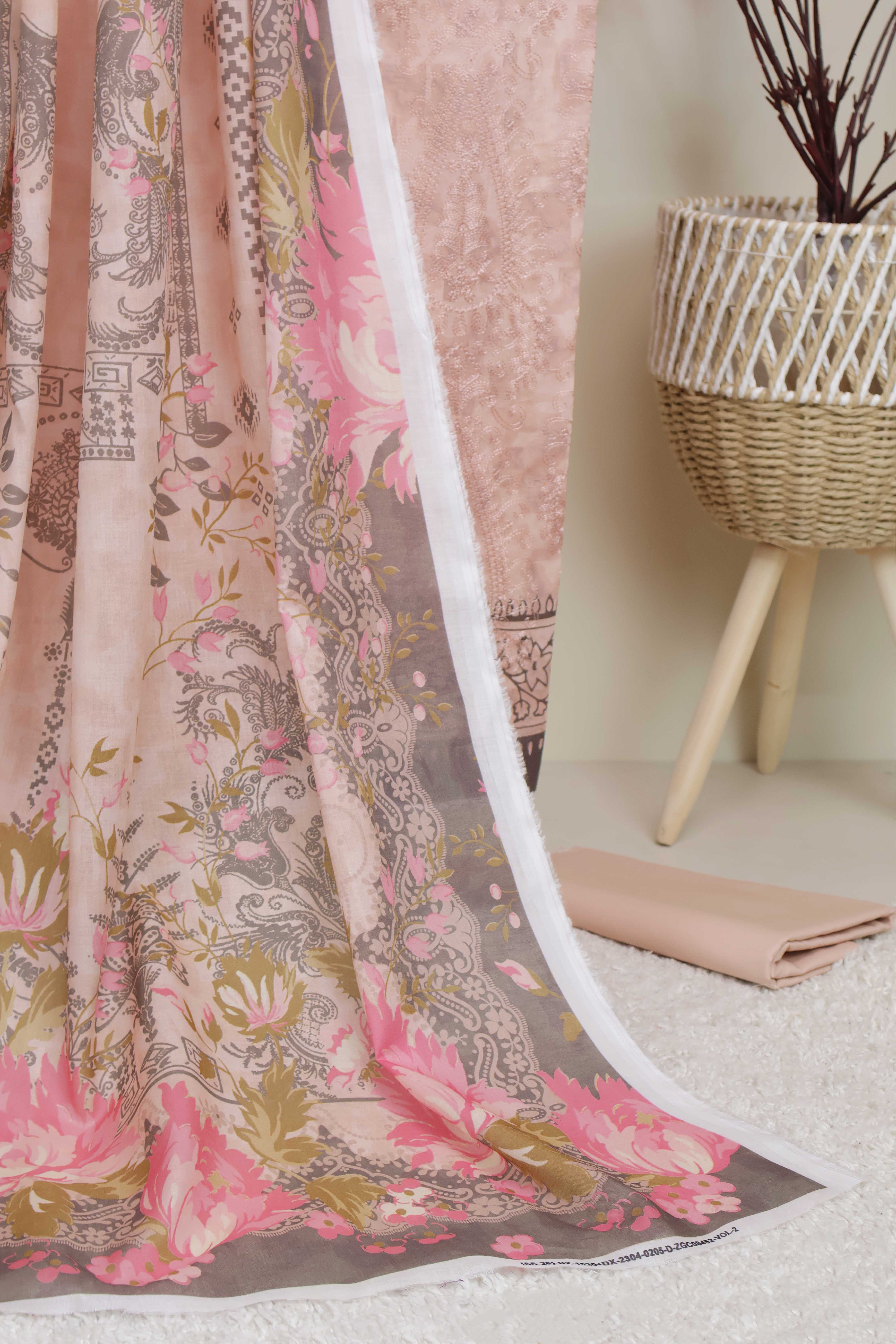 3-Piece Lawn Embroidered Suit V1D03 - Image 5