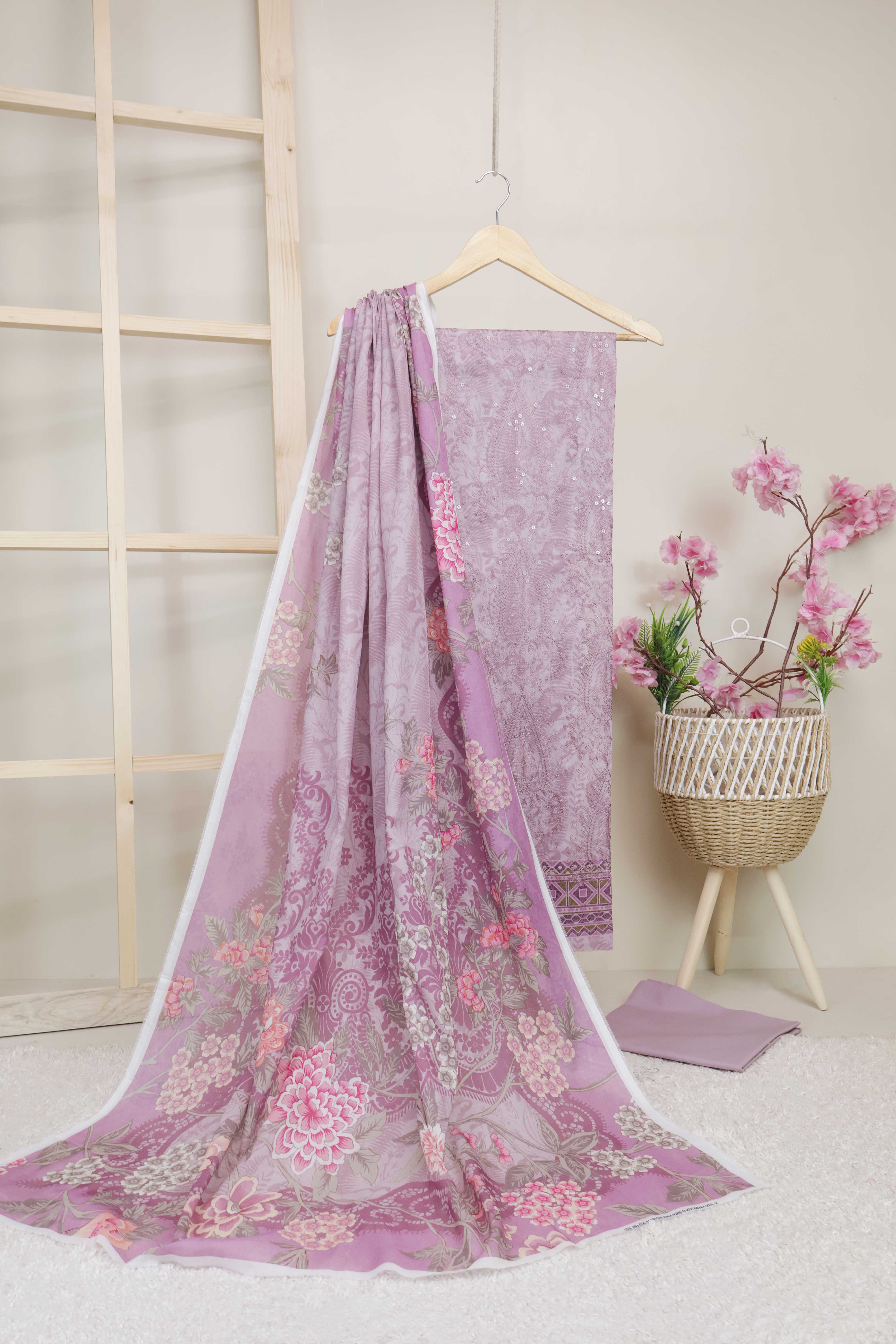 3-Piece Lawn Embroidered Suit V1D06 - Image 3