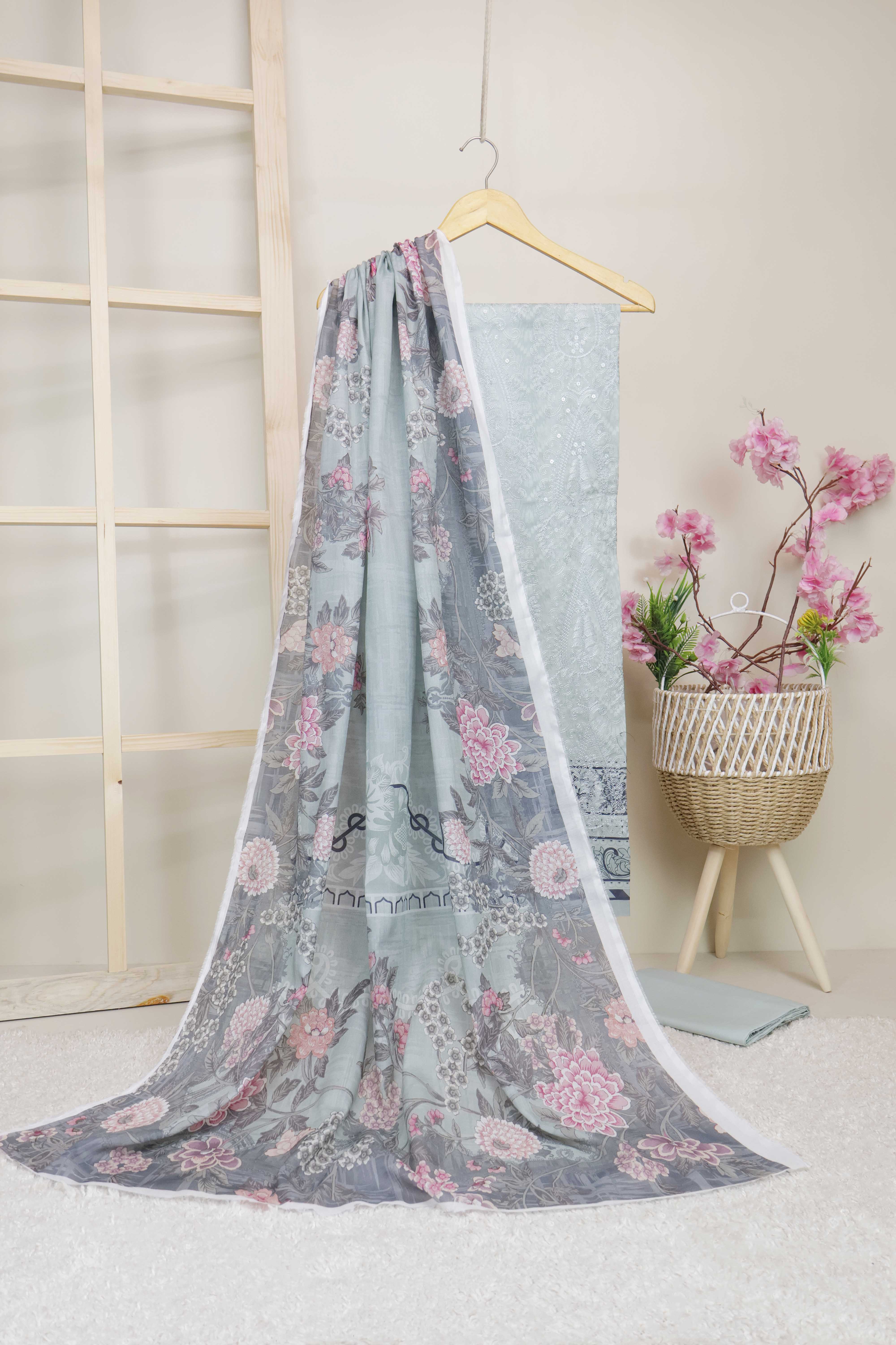3-Piece Lawn Embroidered Suit V1D09 - Image 2