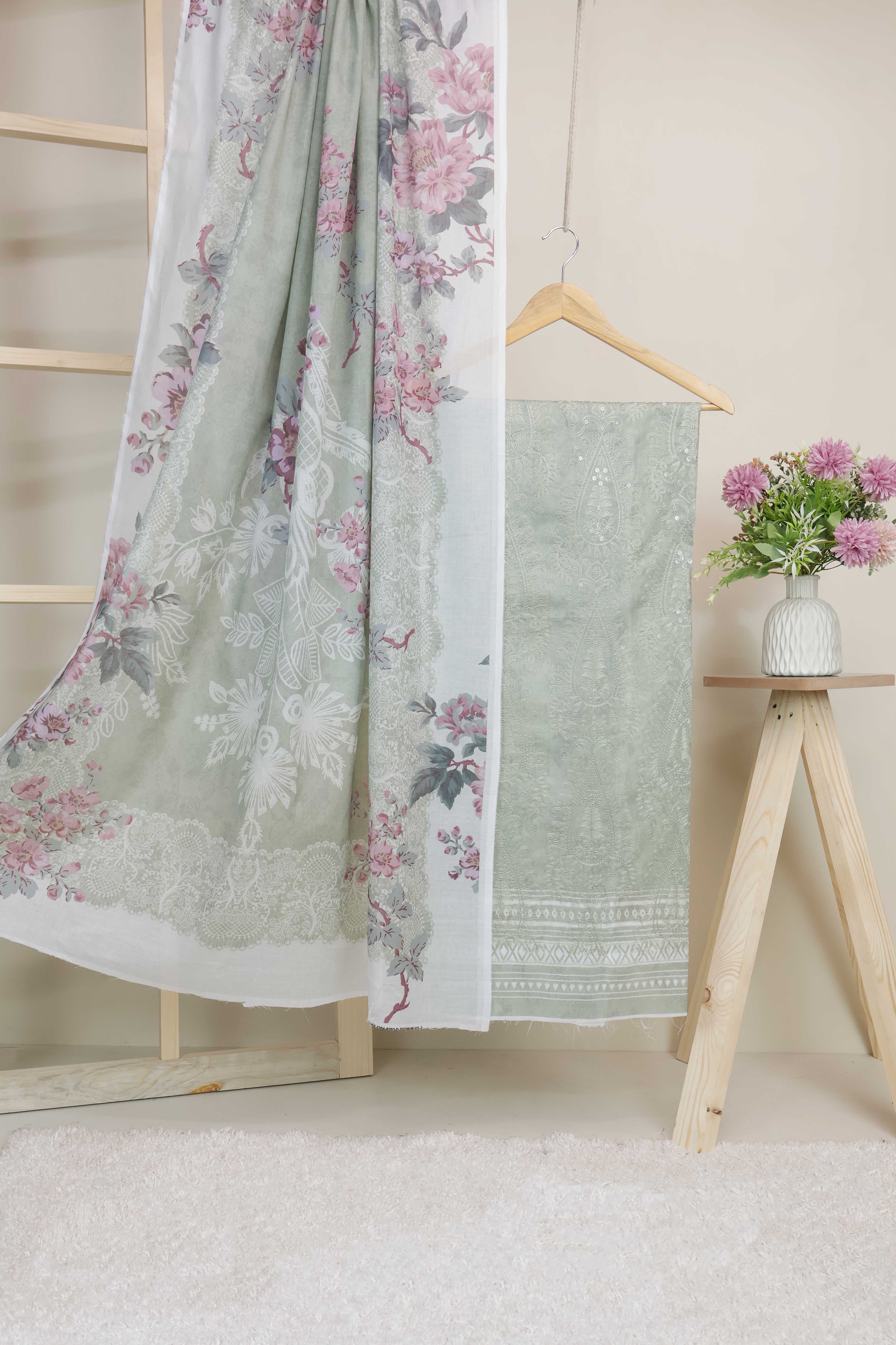 3-Piece Lawn Embroidered Suit V1D10 - Image 2
