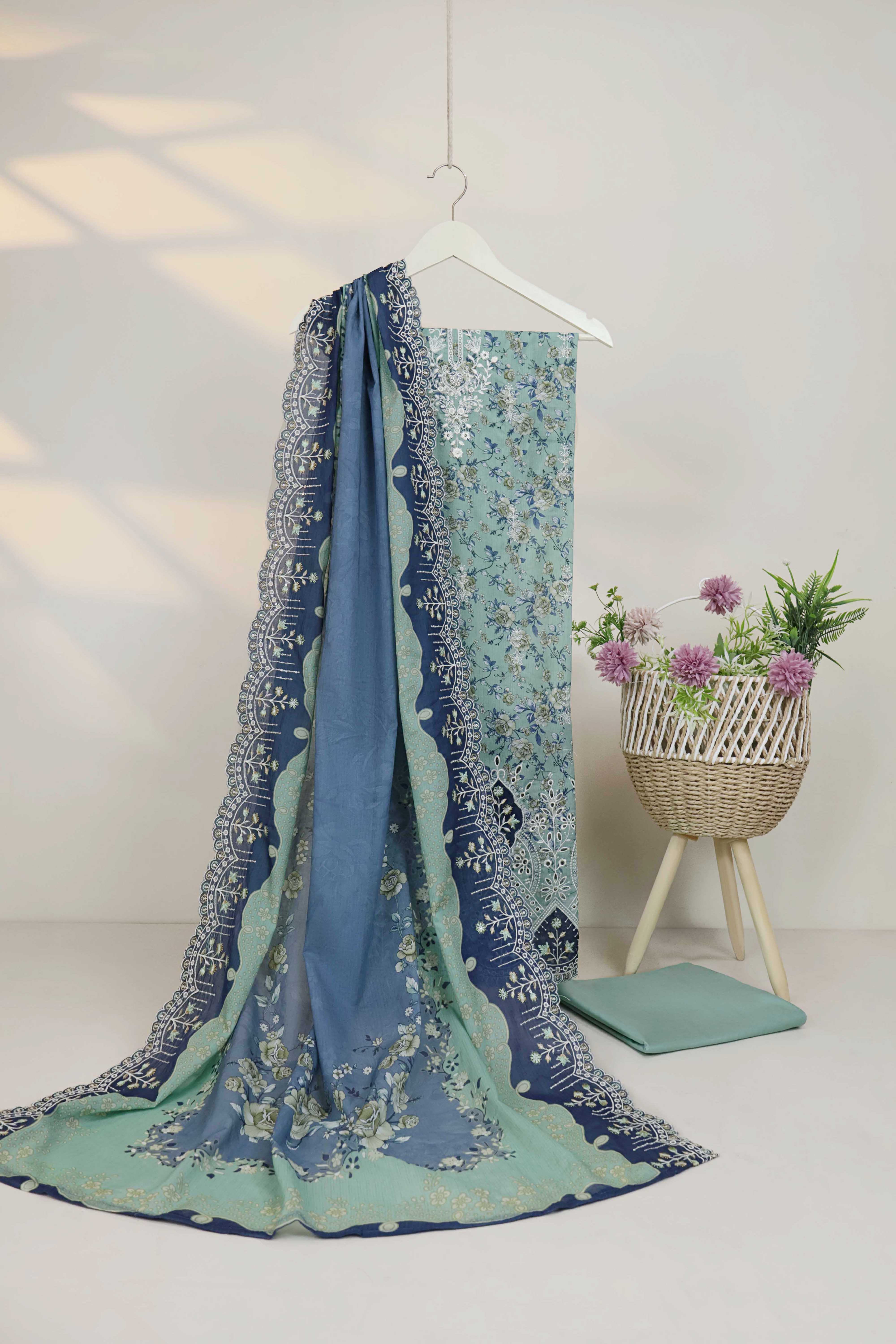 Luxury Lawn Embroidered Suit ELBS35 - Image 2