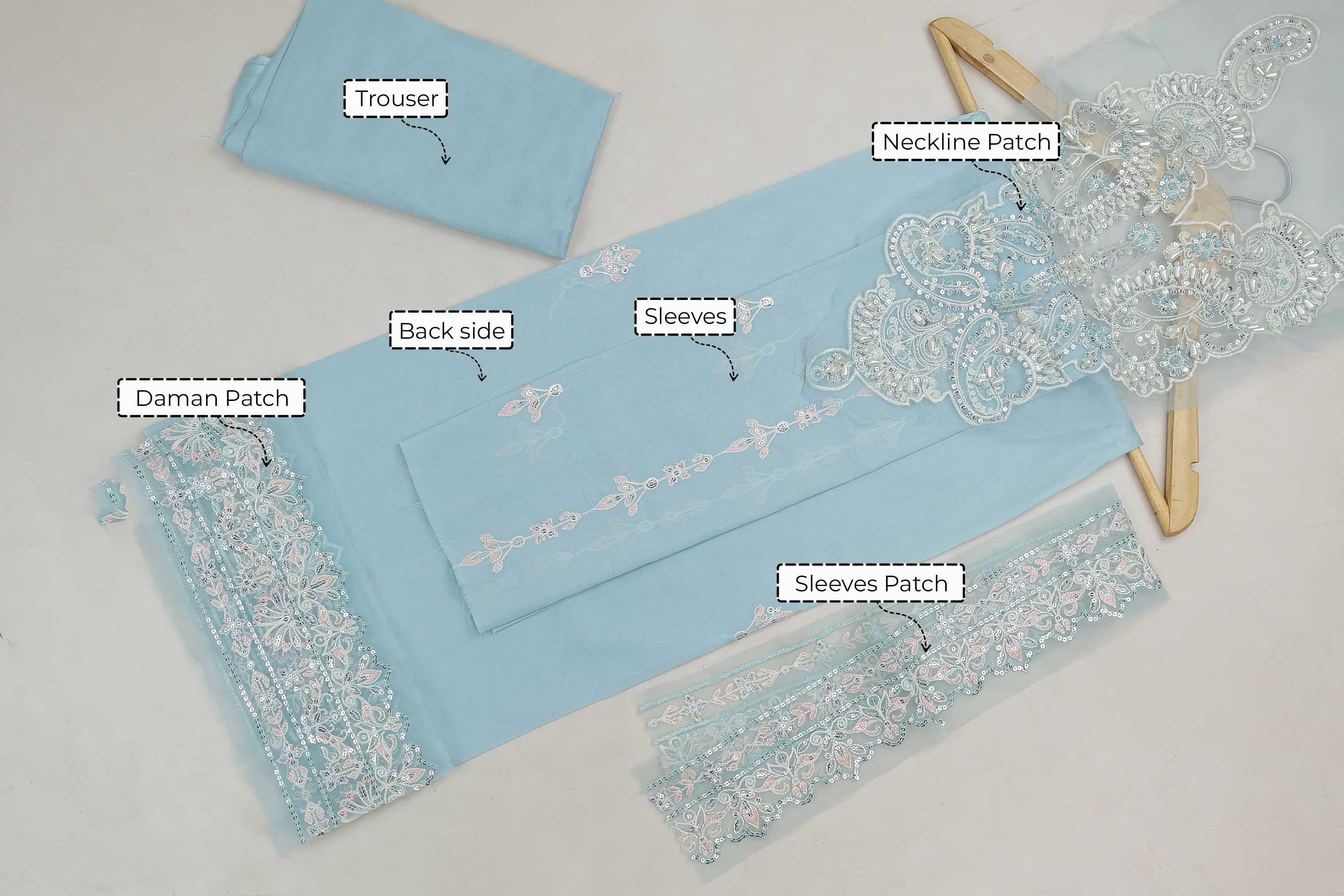 Luxury Lawn Embroidered Suit ELHA01 - Image 7