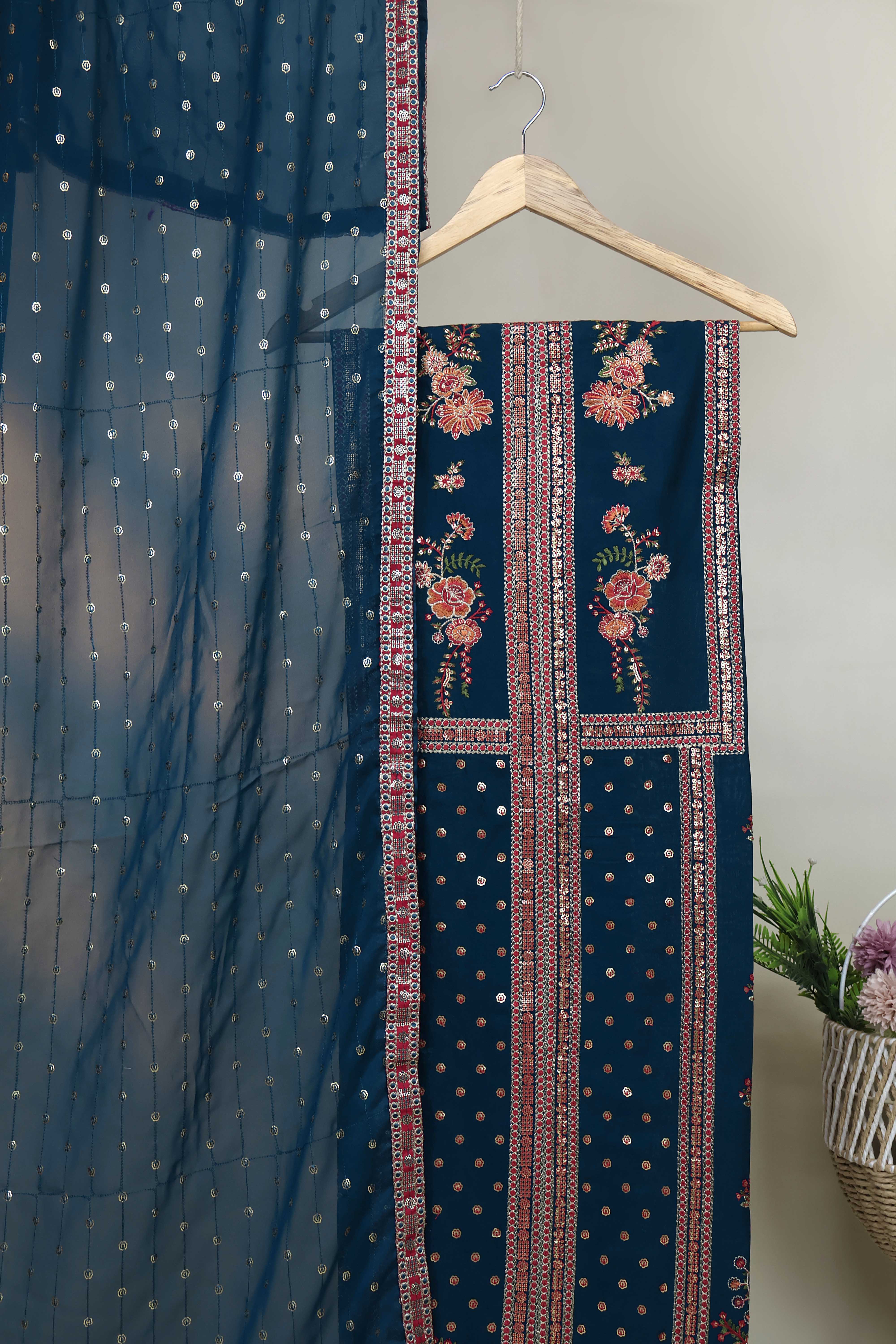 Luxury Lawn Embroidered Suit ELHA56 - Image 4