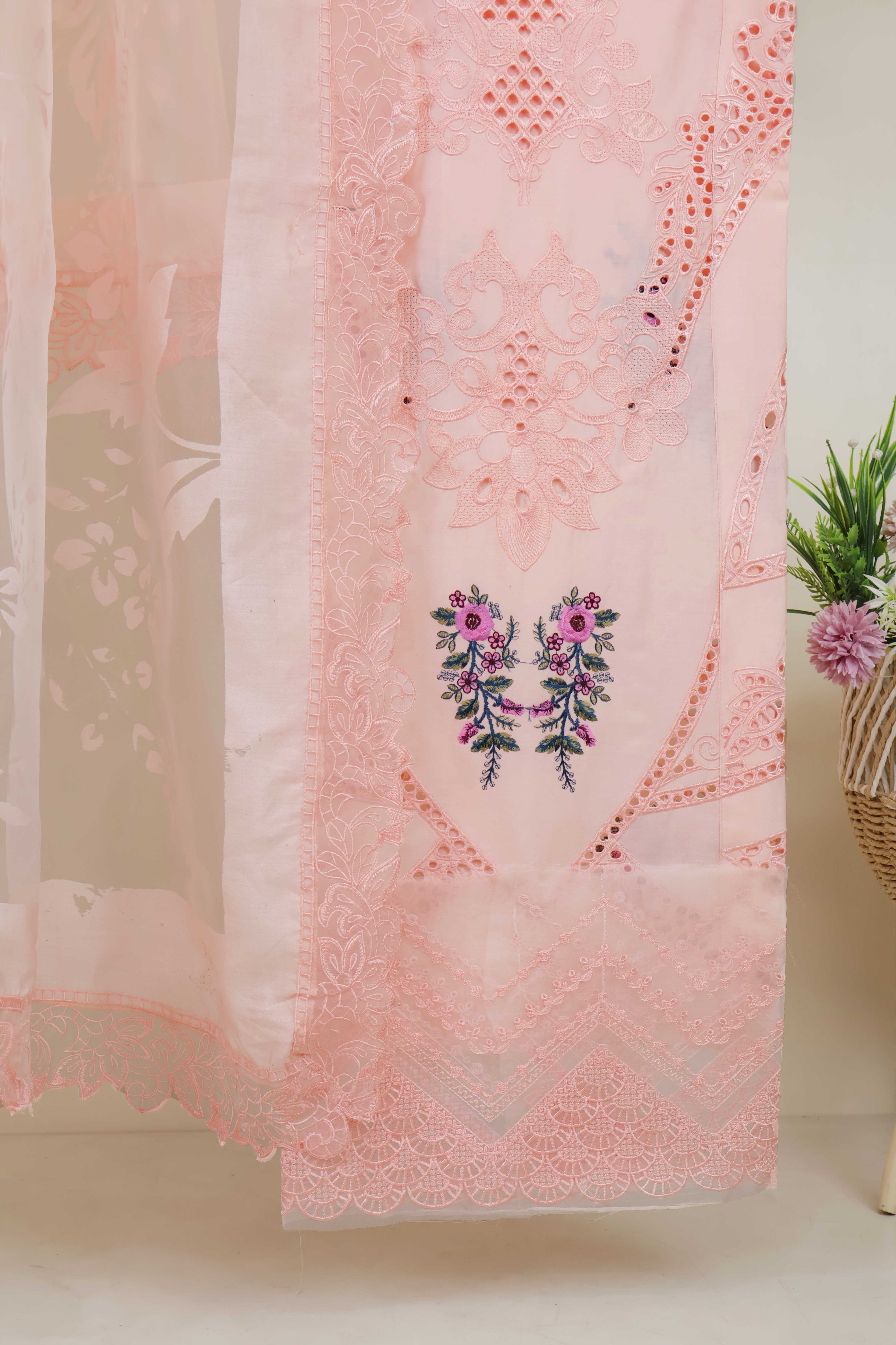 Luxury Lawn Embroidered suit ELHA49 - Image 4